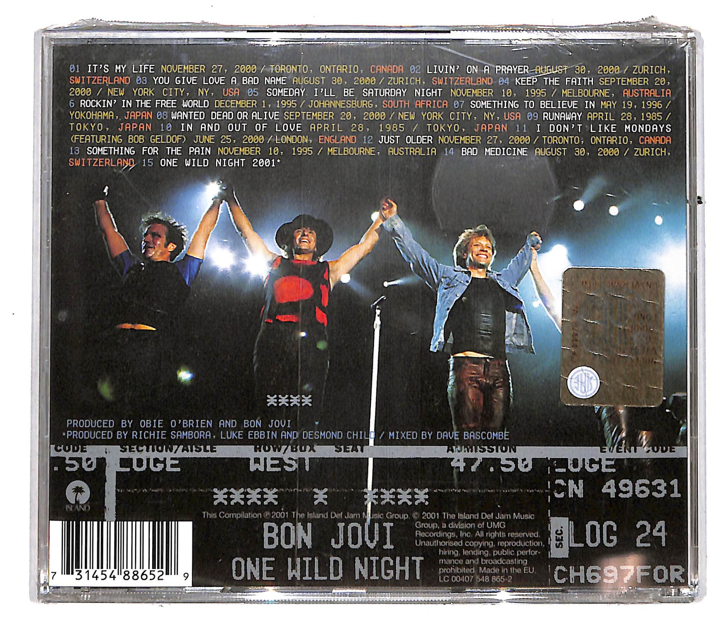 EBOND Bon Jovi - One Wild Night: Live 1985-2001 CD CD104701