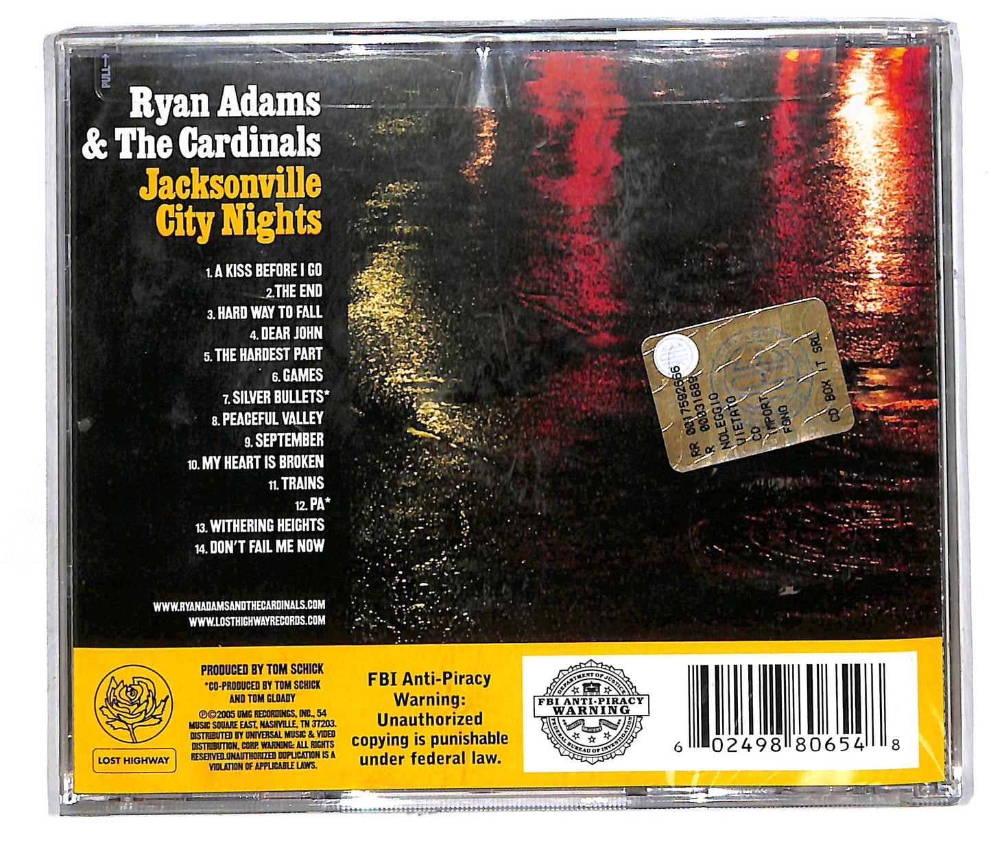 EBOND Ryan Adams & The Cardinals - Jacksonville City Nights CD CD105149