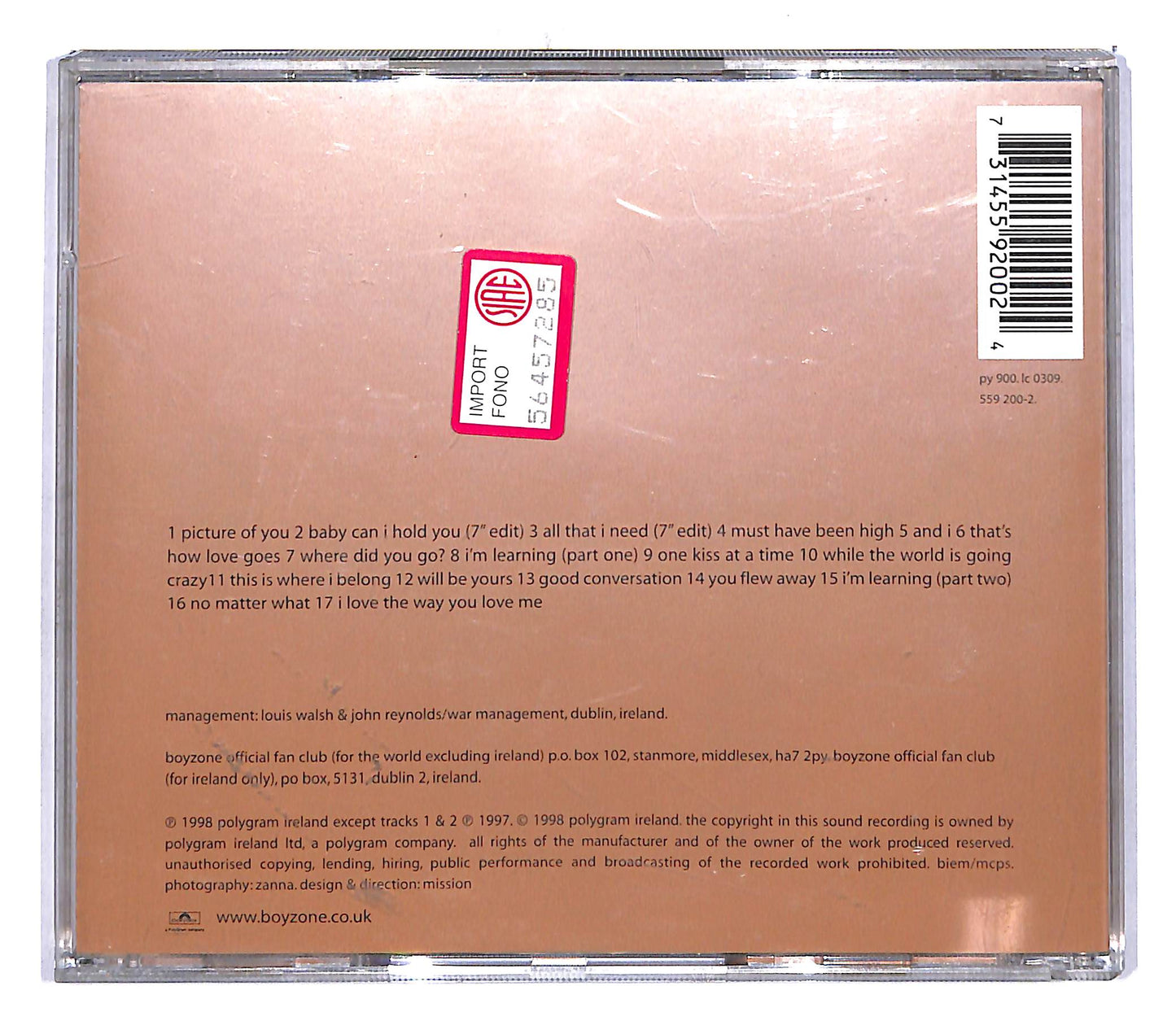 EBOND Boyzone - Where We Belong CD CD105408