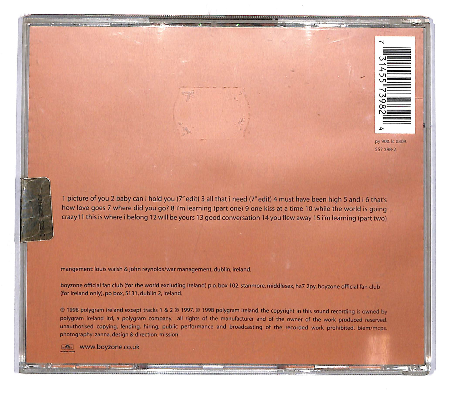 EBOND Boyzone - Where We Belong CD CD105508