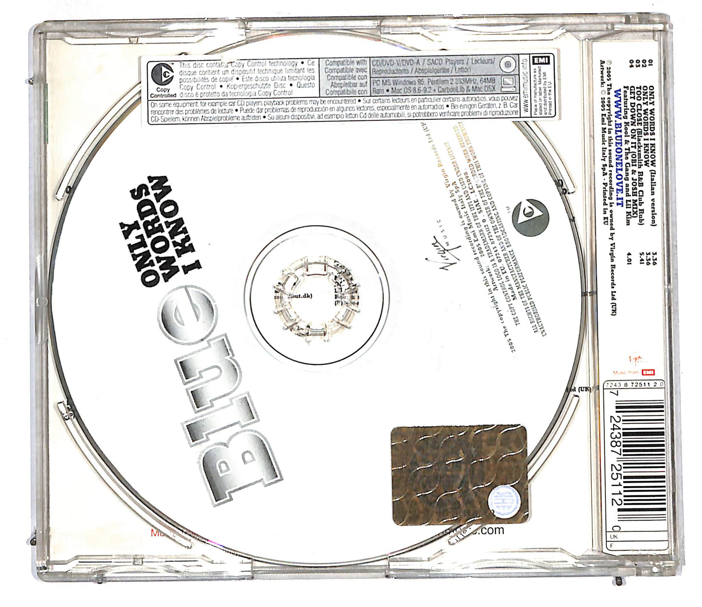 EBOND Blue - Only Words I Know (Italian Version) CD CD105803