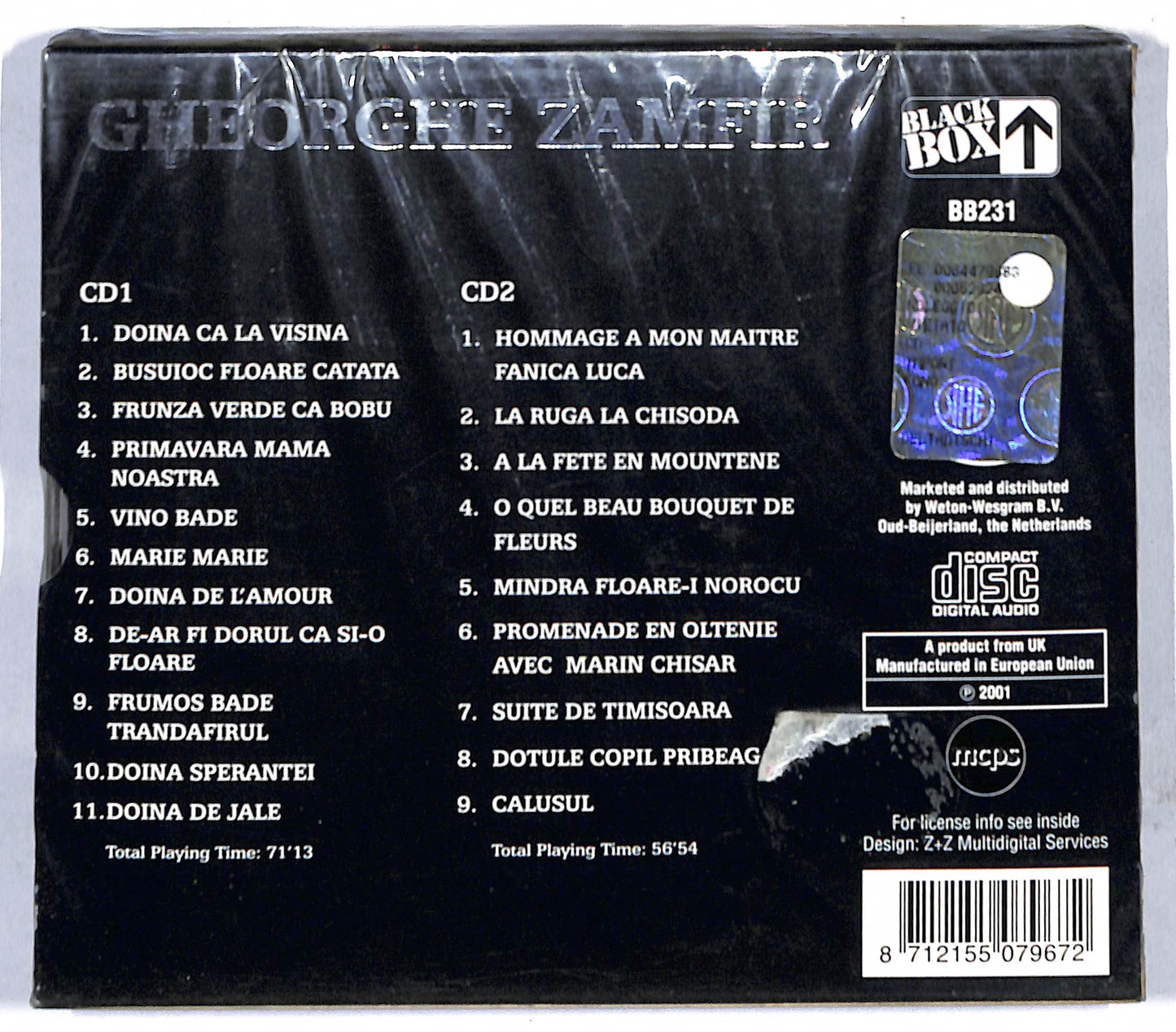 EBOND Gheorghe Zamfir 'Doina De L'Amour' DIGIPACK CD CD106403