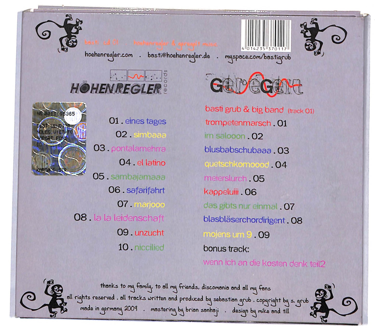 EBOND Basti Grub - Das Dschungel Orchester DIGIPACK CD CD106741