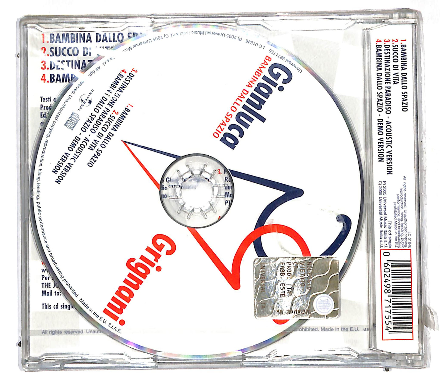 EBOND Gianluca Grignani - Bambina Dallo Spazio CD CD107102