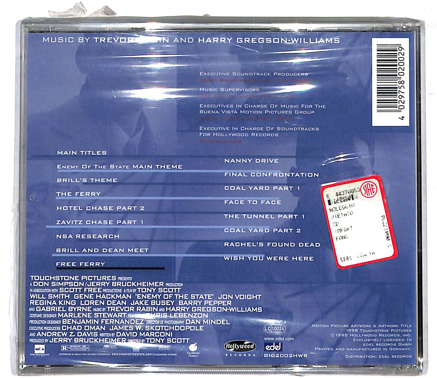 EBOND Trevor Rabin & Harry Gregson-Williams - Enemy Of The State CD CD107248