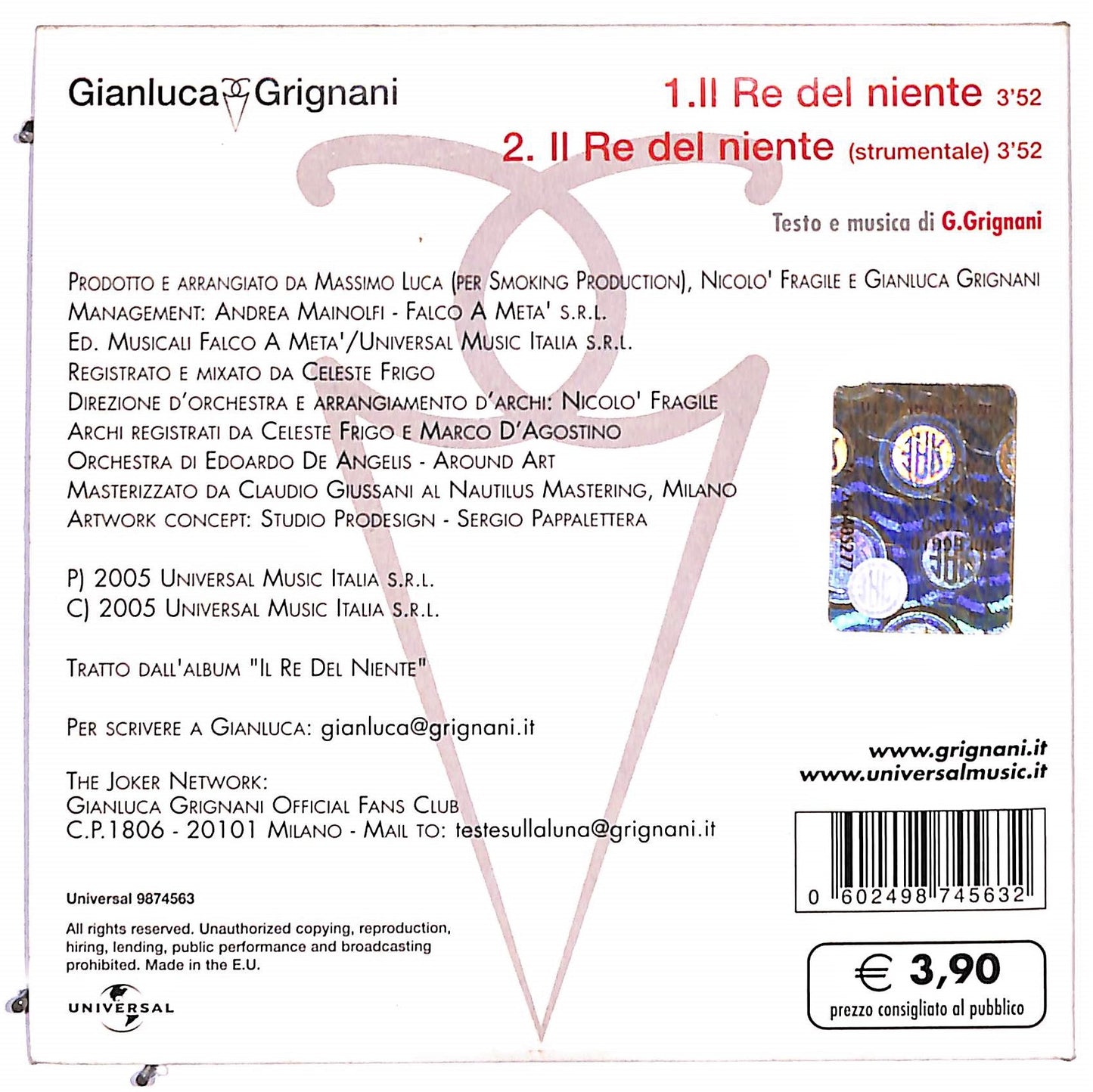 EBOND Gianluca Grignani - Il Re Del Niente CD CD107730