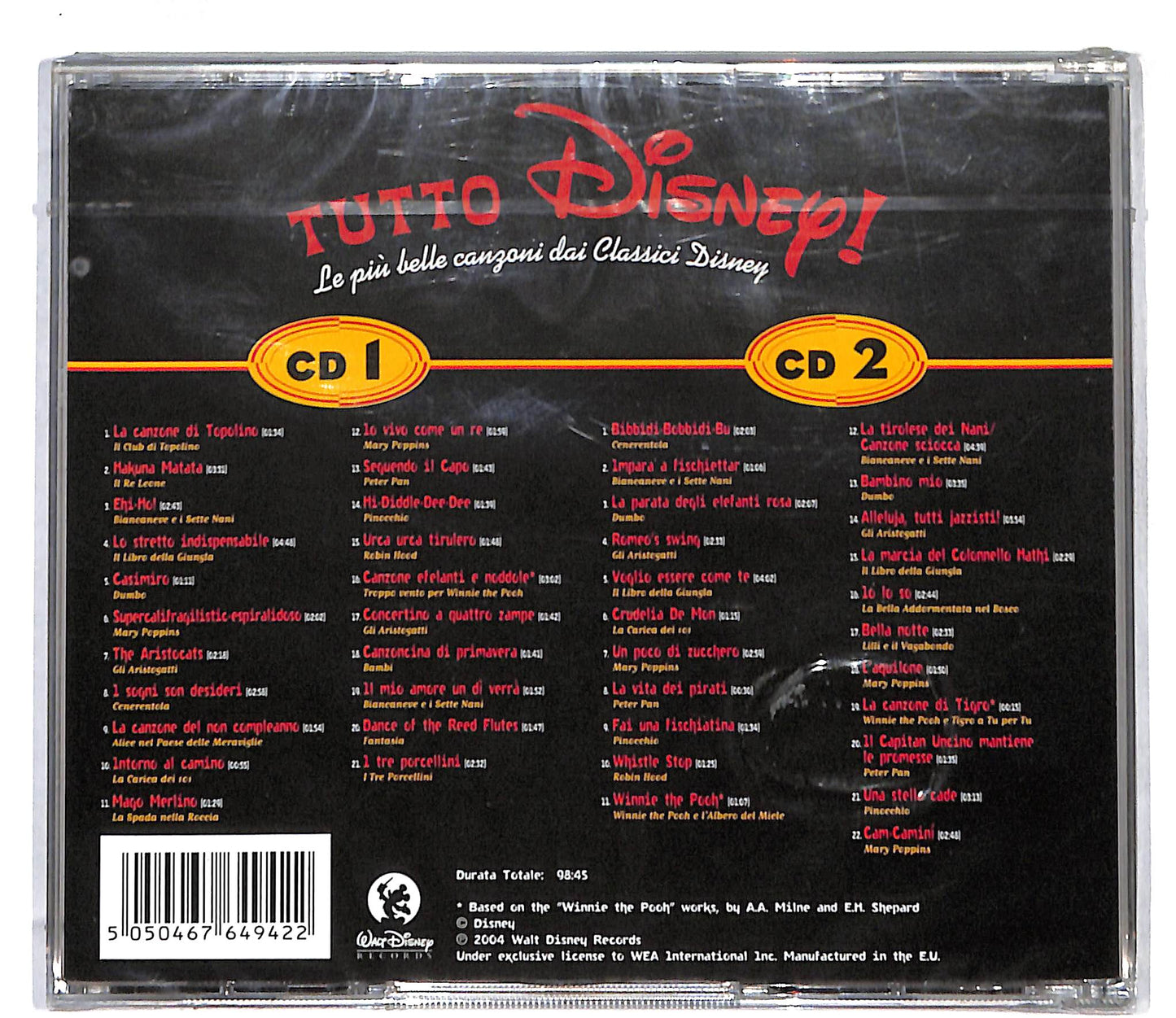 EBOND Various - Tutto Disney - Le Piu Belle Canzoni Dei Classici Disney CD CD109029