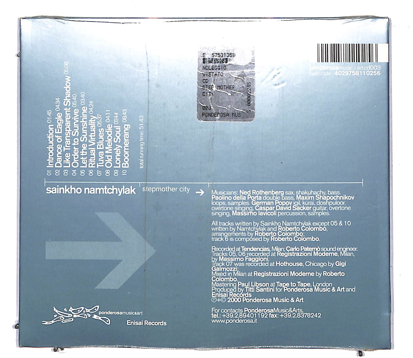 EBOND Sainkho Namtchylak - Stepmother City CD CD109127