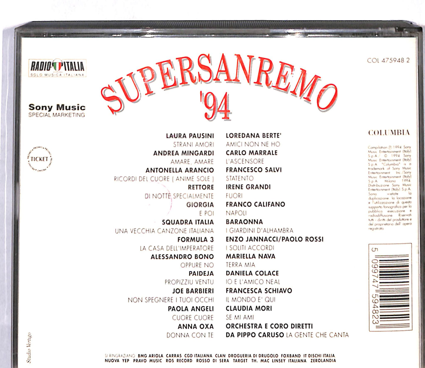 EBOND Various - Supersanremo '94 CD CD109210