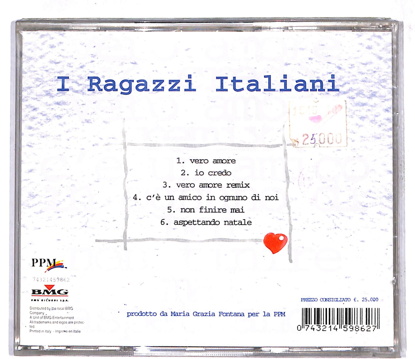 EBOND I Ragazzi Italiani - Vero Amore CD CD109252