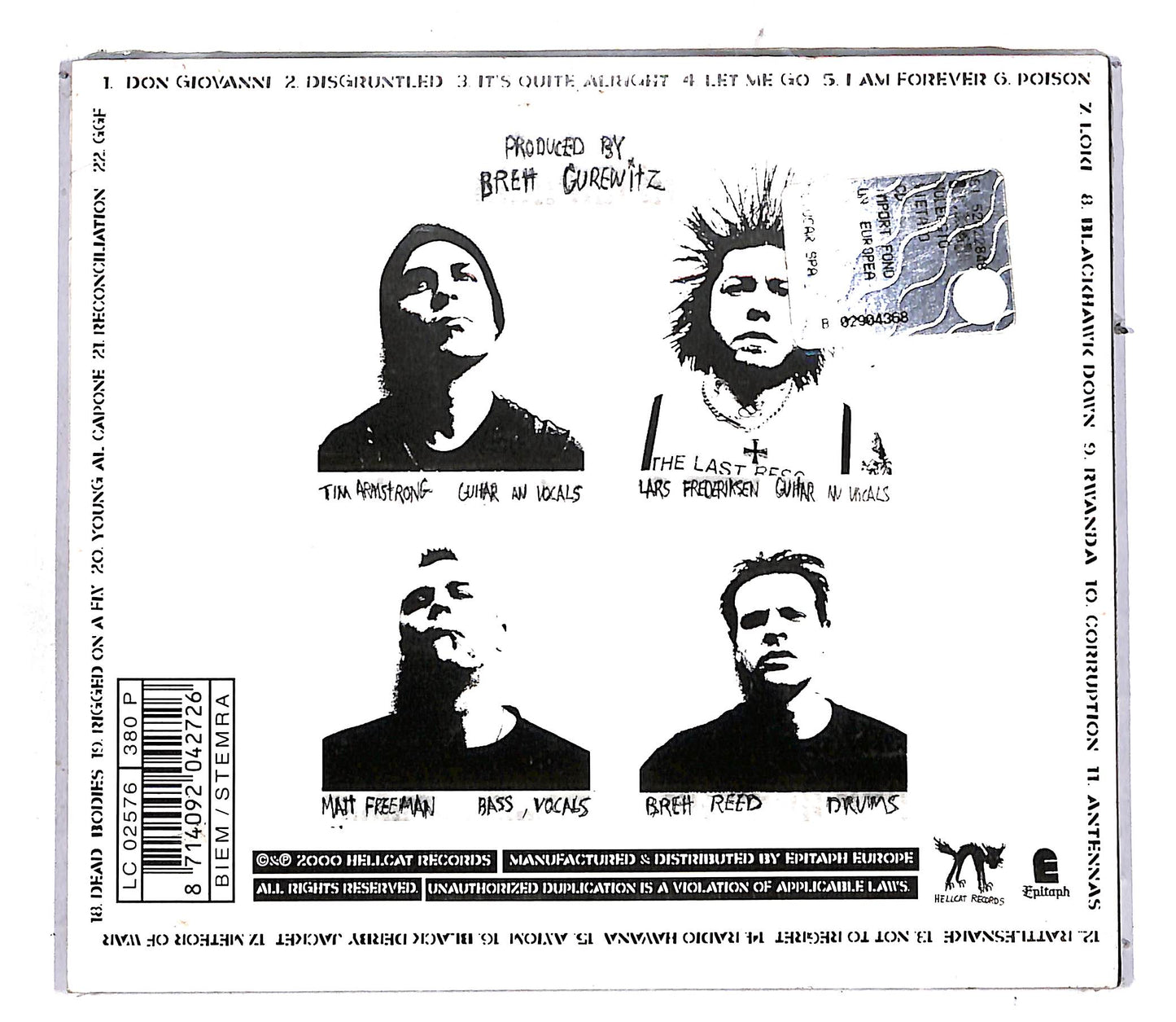EBOND Rancid - Rancid DIGIPACK CD CD109554