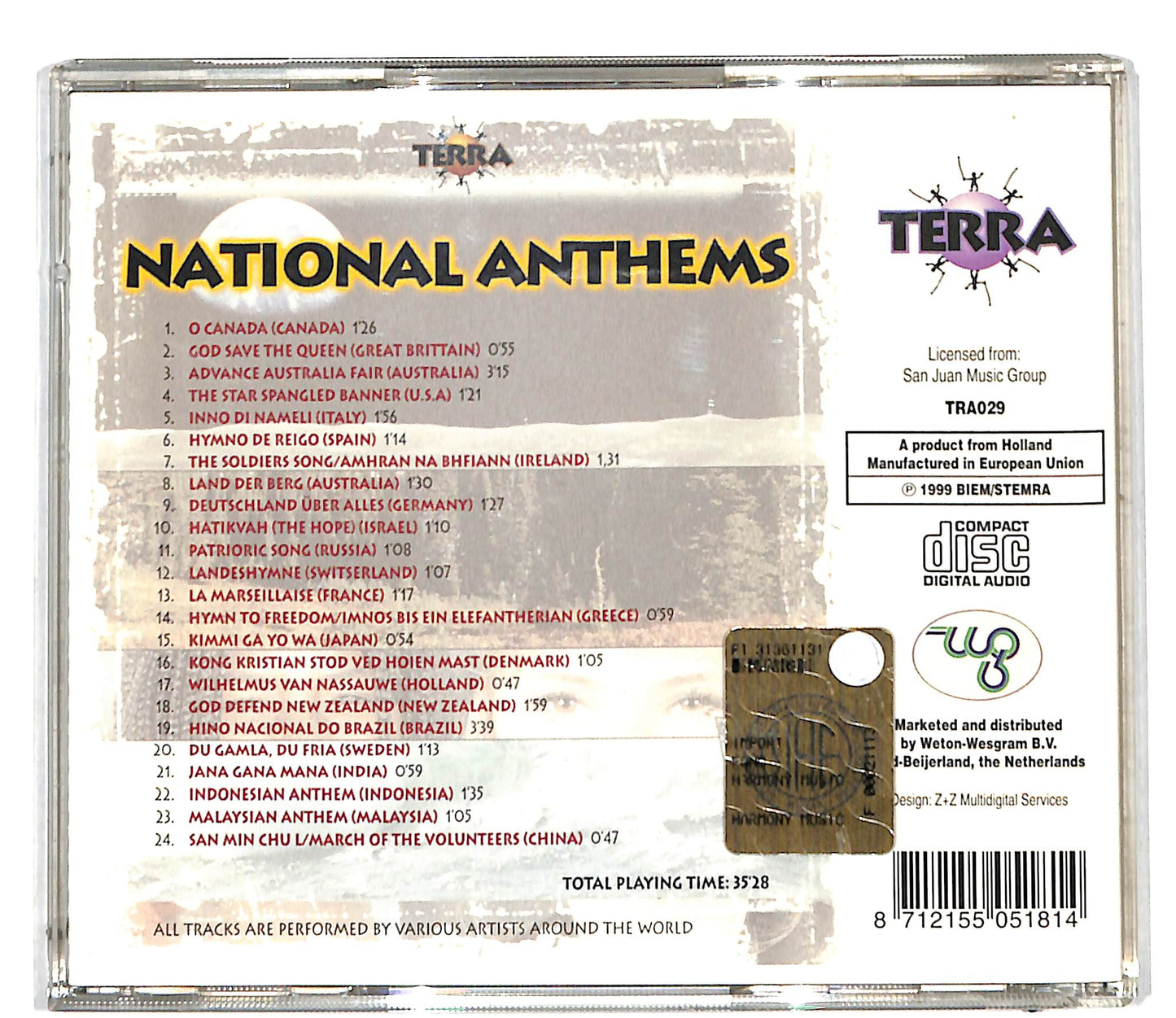 EBOND Terra - National Anthems. CD CD110040