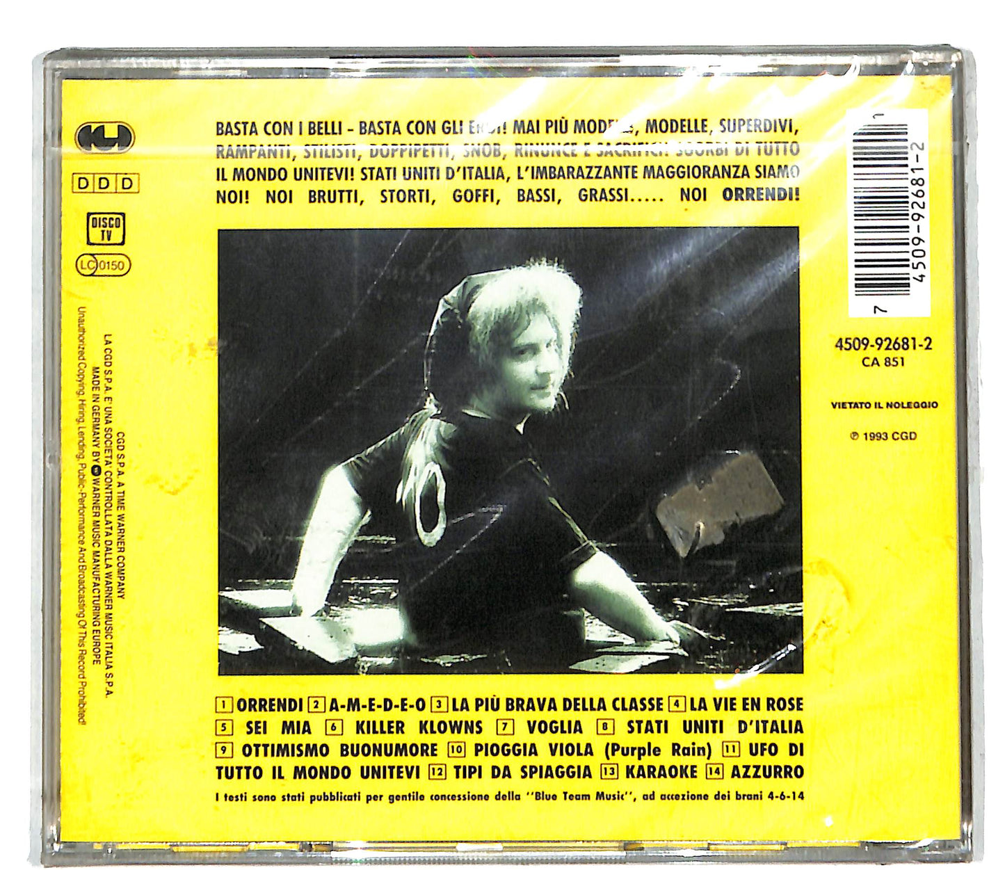 EBOND Glezos E Gli Ufo - Orrendi! CD CD110214