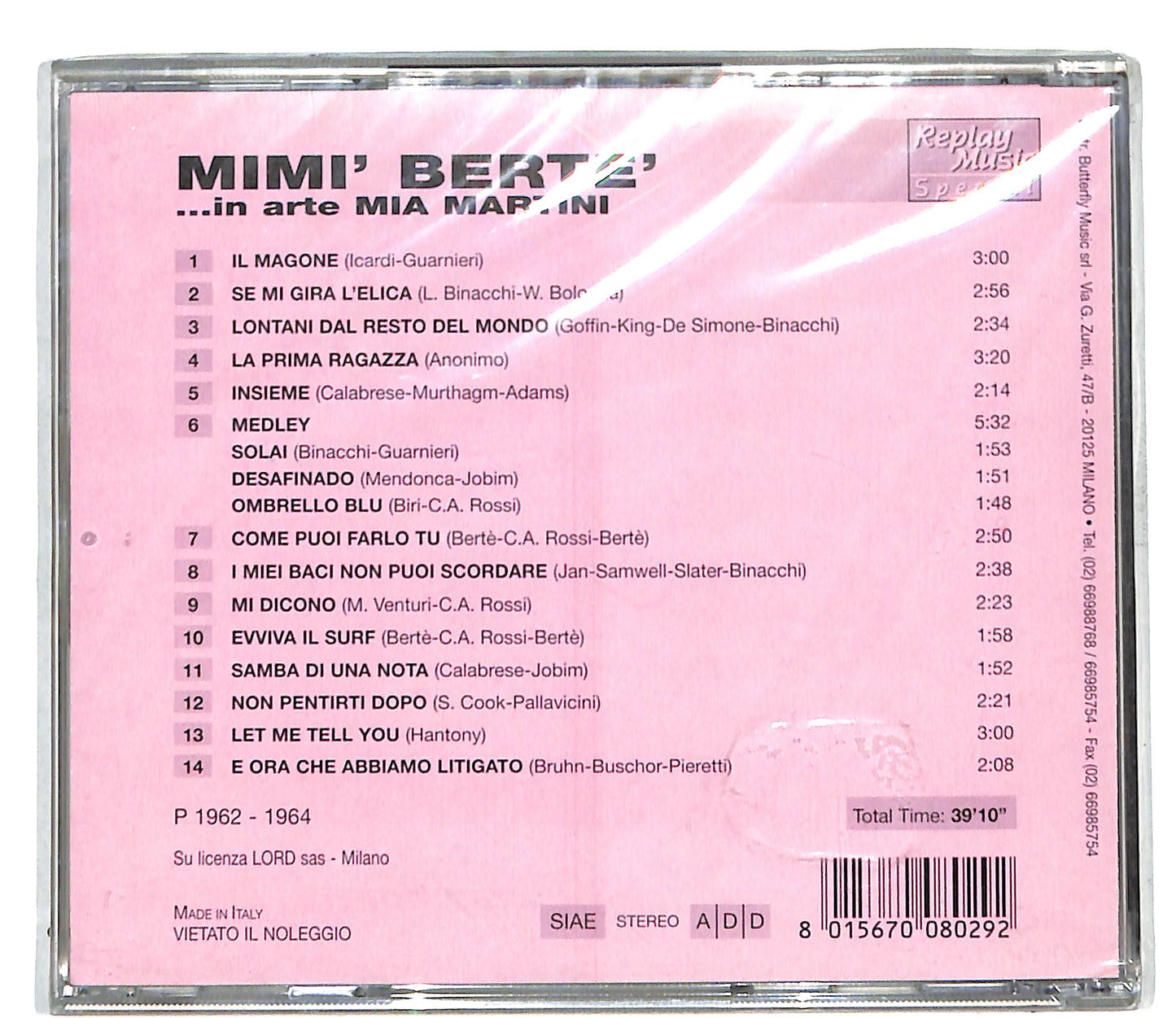 EBOND Mimi Berte - ...In Arte Mia Martini CD CD110248