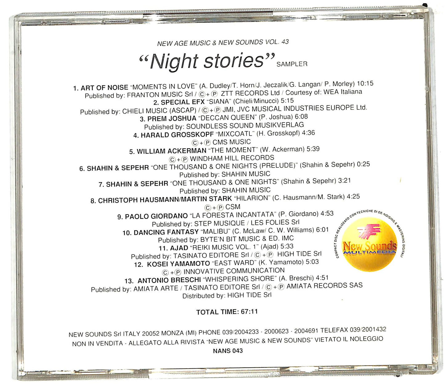 EBOND Various - Night Stories - new age CD CD110650