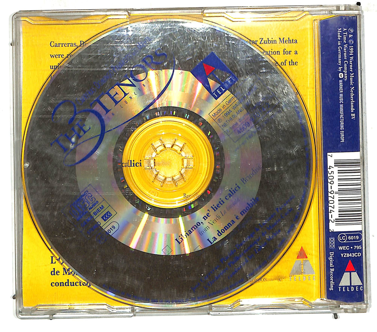 EBOND The 3 Tenors In Concert 1994 - Libiamo/La Donna E' Mobile CD CD110724