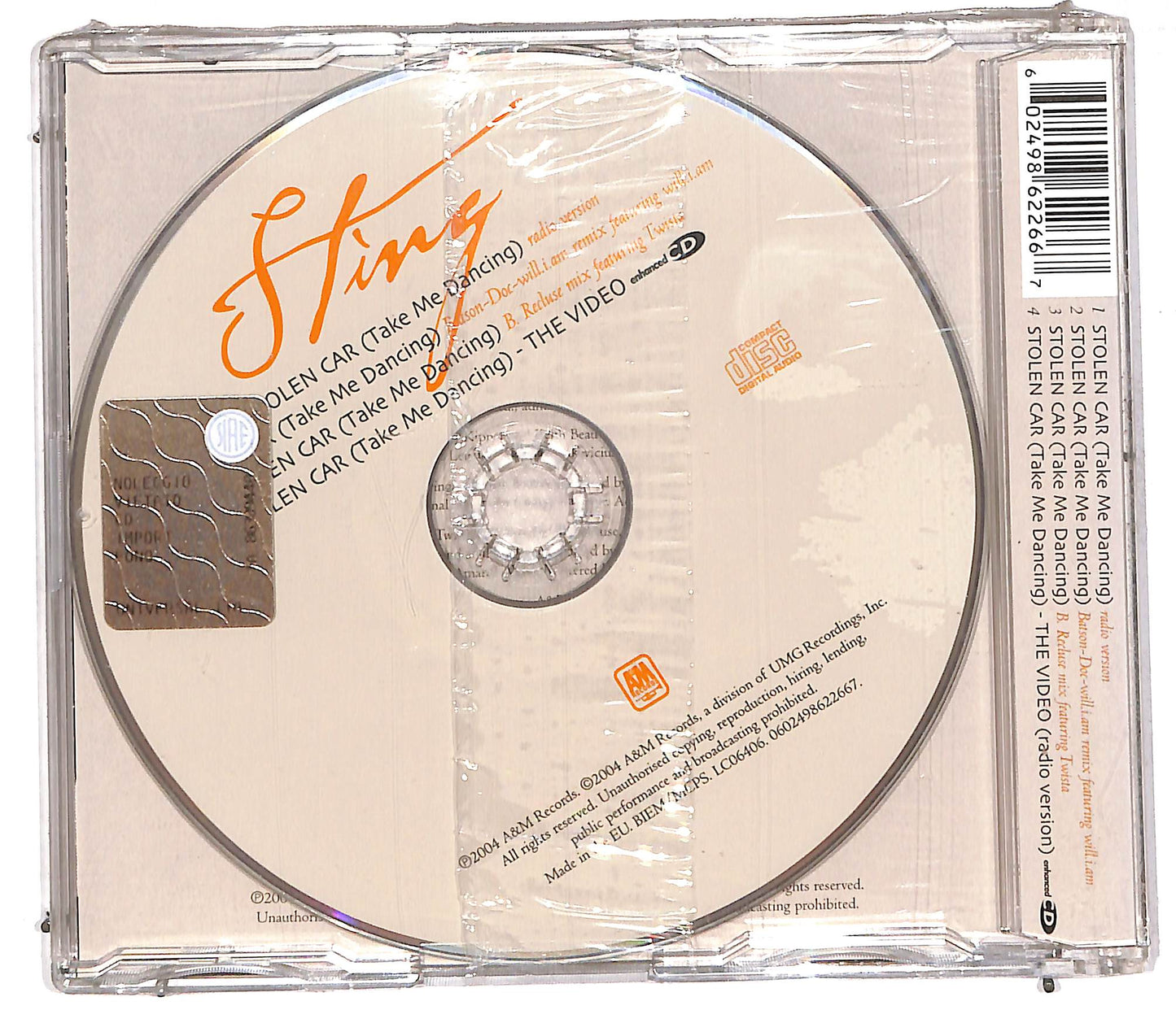 EBOND Sting - Stolen Car (Take Me Dancing) CD CD110870