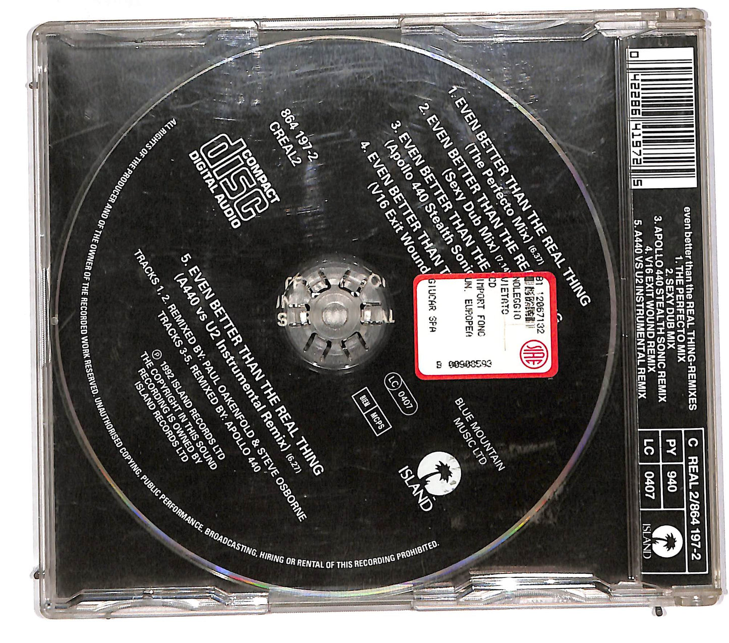 EBOND U2 - Even Better Than The Real Thing (Remixes) CD CD110977