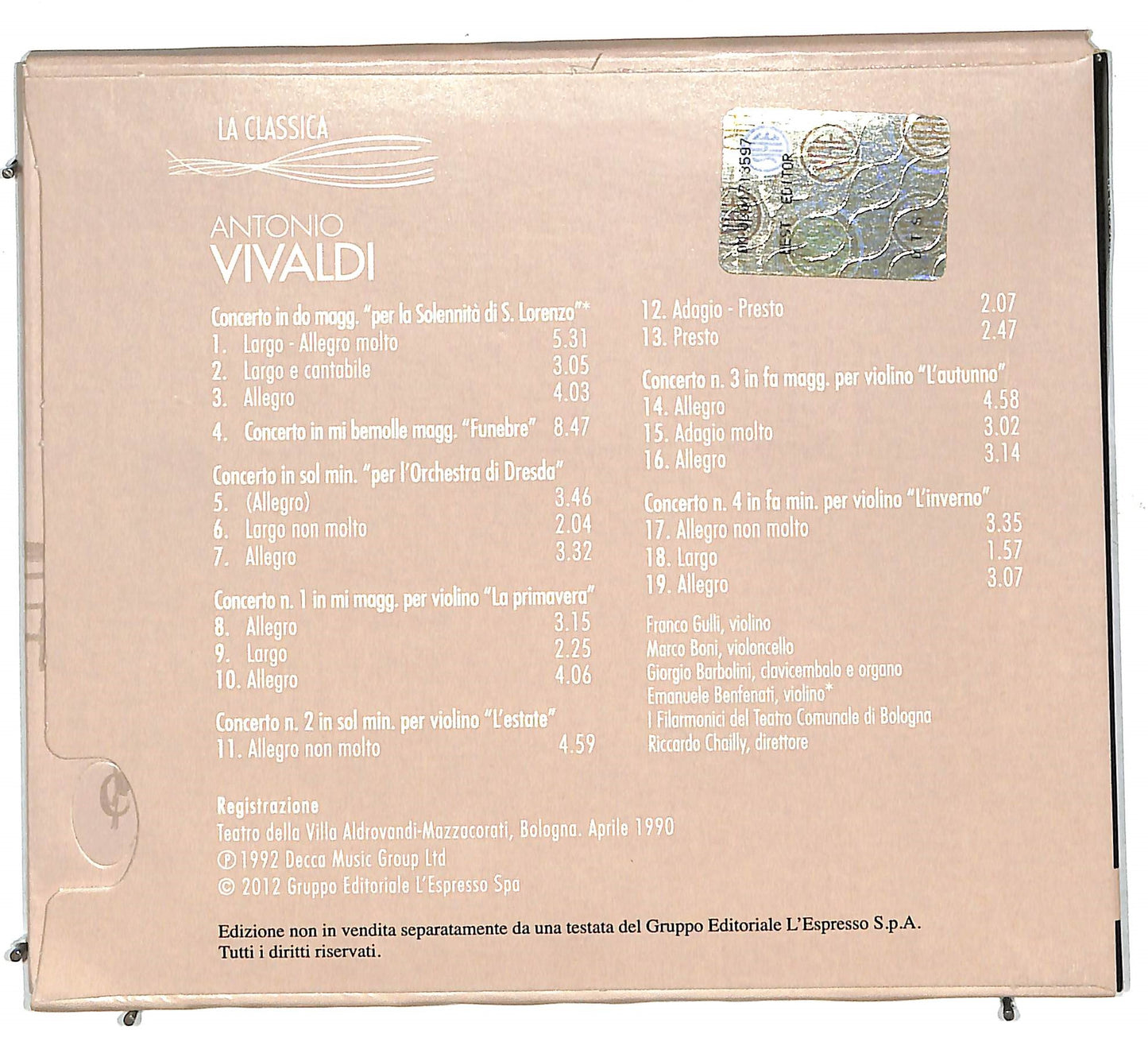 EBOND Antonio Vivaldi - La classica 5 DIGIPACK CD CD111419