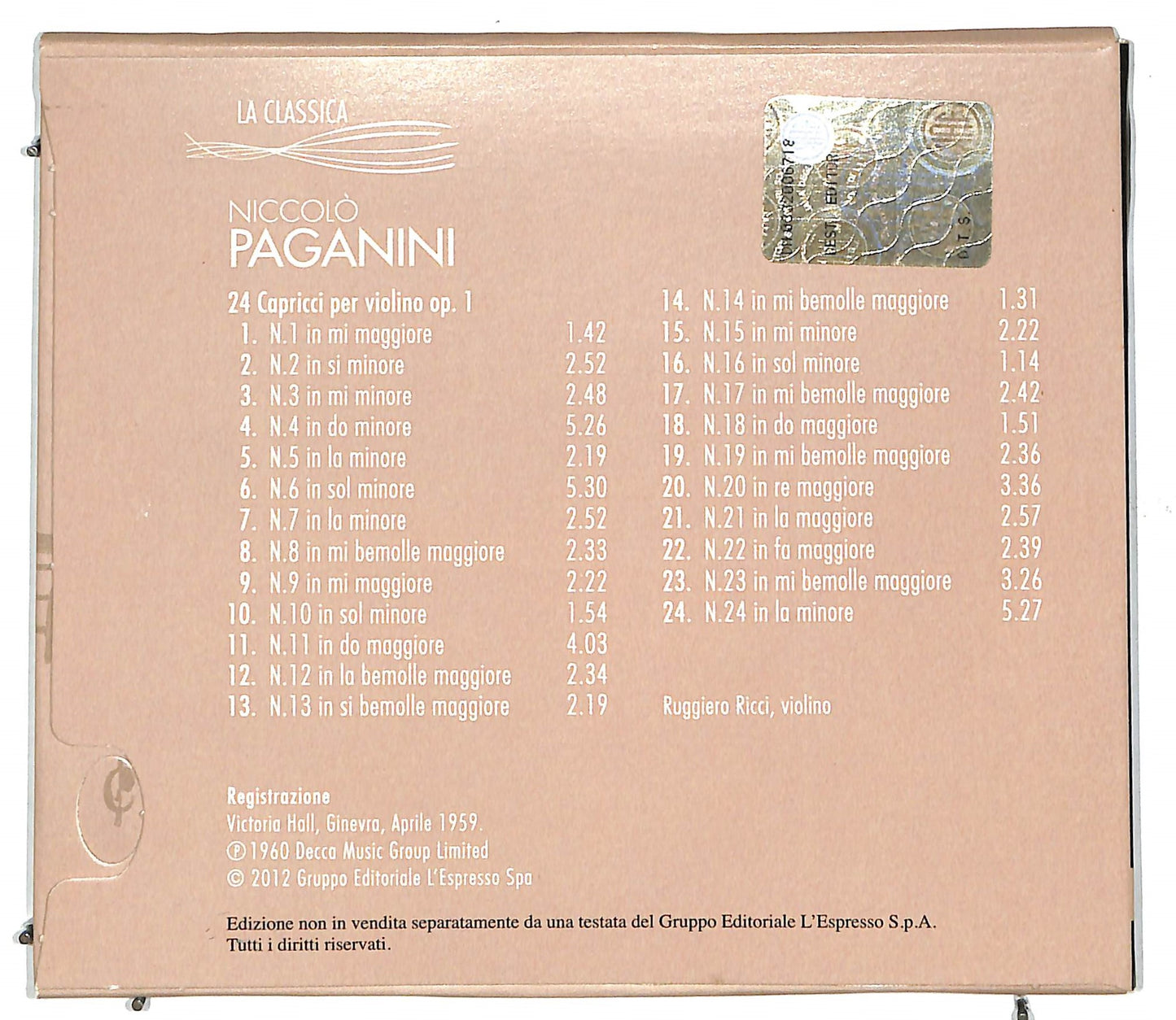 EBOND Niccolo paganini - La classica 10 DIGIPACK CD CD111421