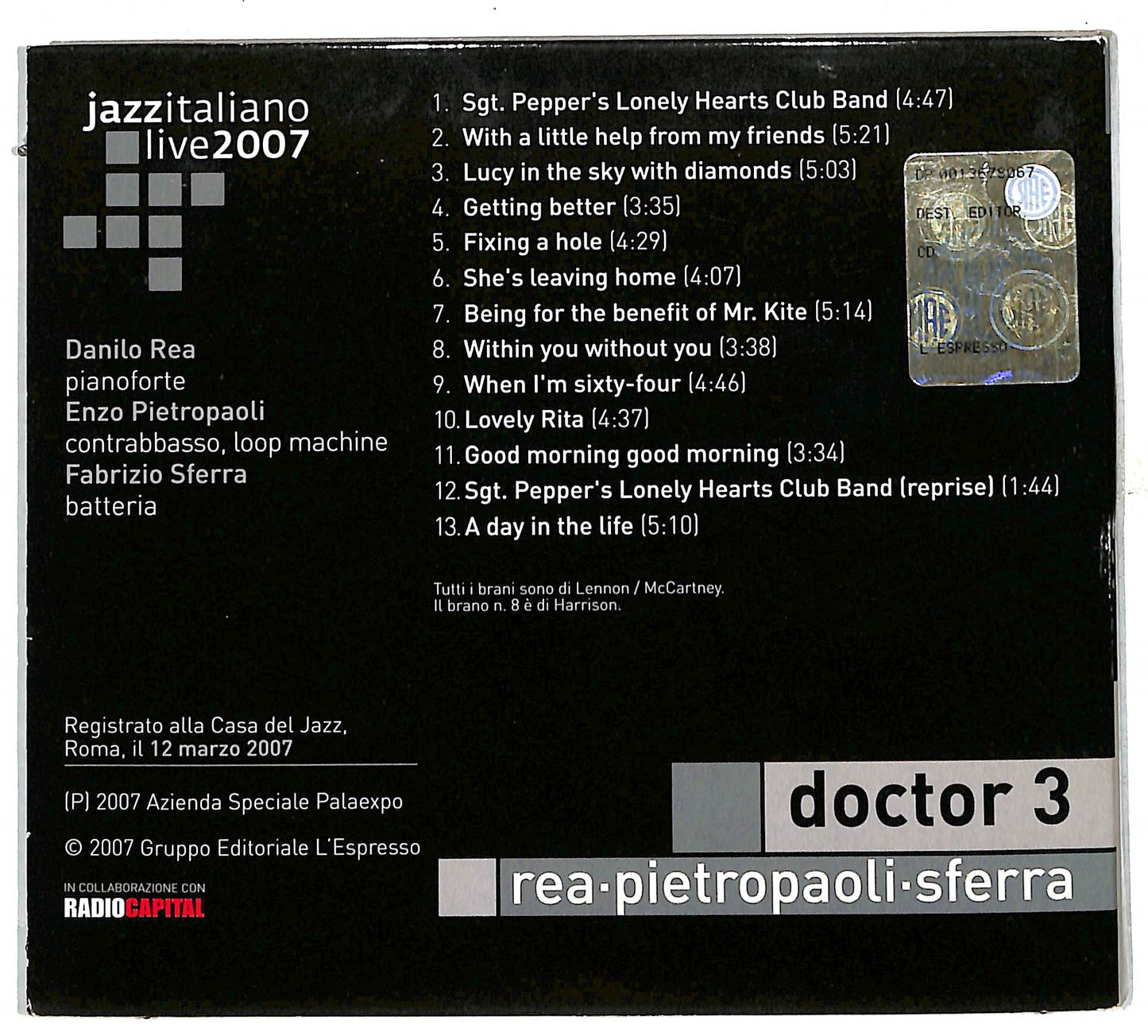 EBOND Doctor 3- rea pietropaoli sferra - Jazz italiano live 2007 CD CD111535