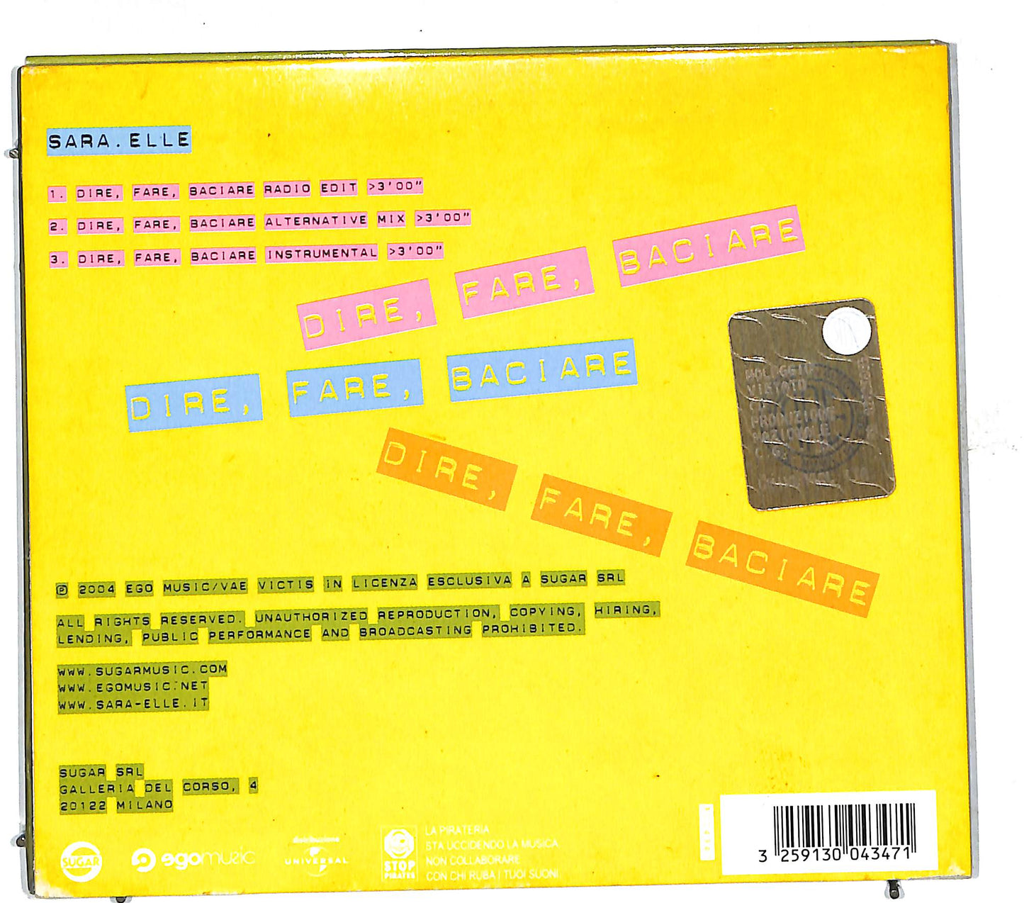 EBOND Sara. Elle - Dire, Fare, Baciare CD CD111601