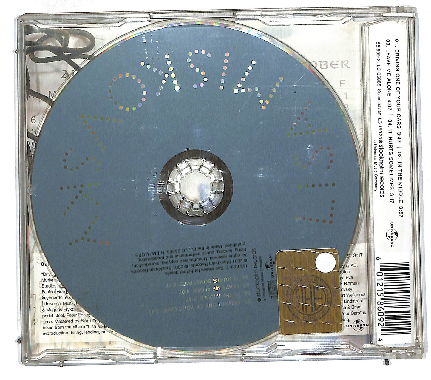 EBOND Lisa Miskovsky - Driving One Of Your Cars CD CD111738