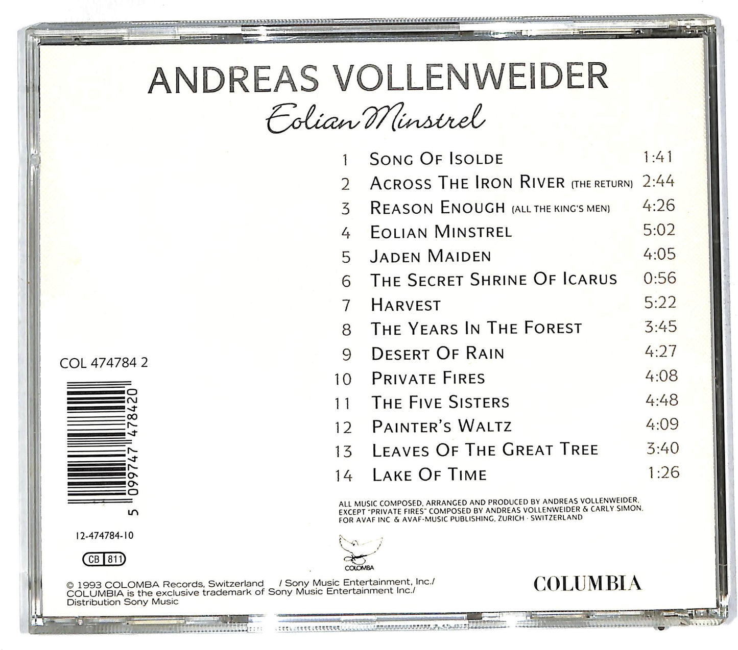 EBOND Andreas Vollenweider - Eolian Minstrel CD CD111775