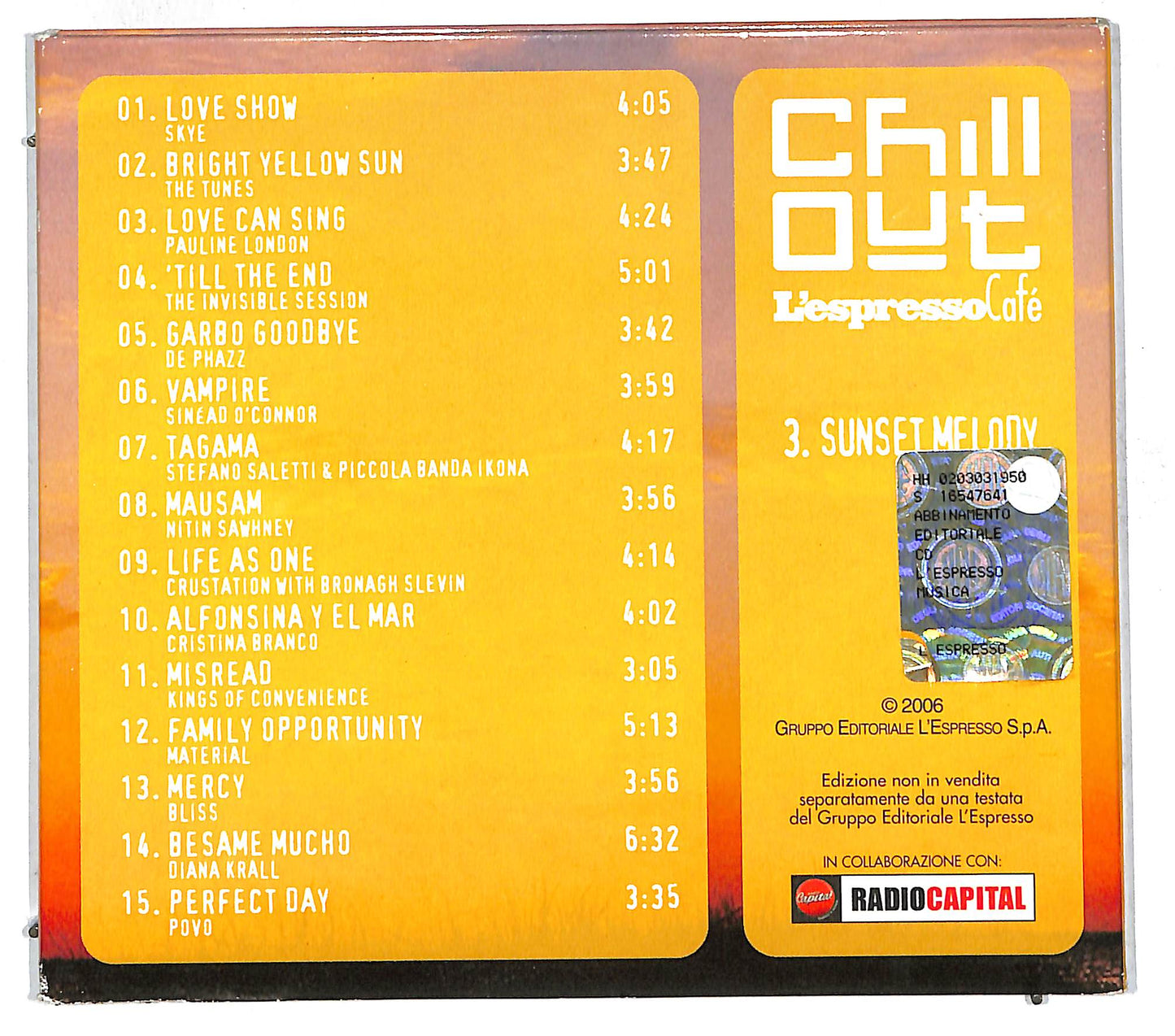 EBOND Various - Chill Out - L’Espresso Cafe 3 - sunset melody CD CD111782