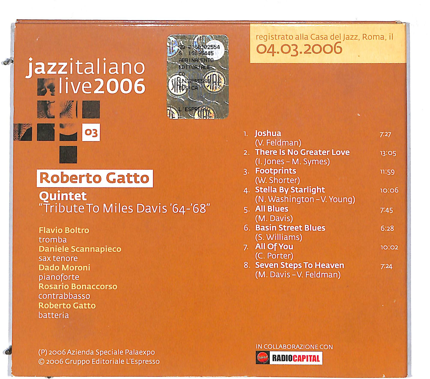 EBOND Roberto Gatto - Jazzitaliano Live 2006 CD CD111955