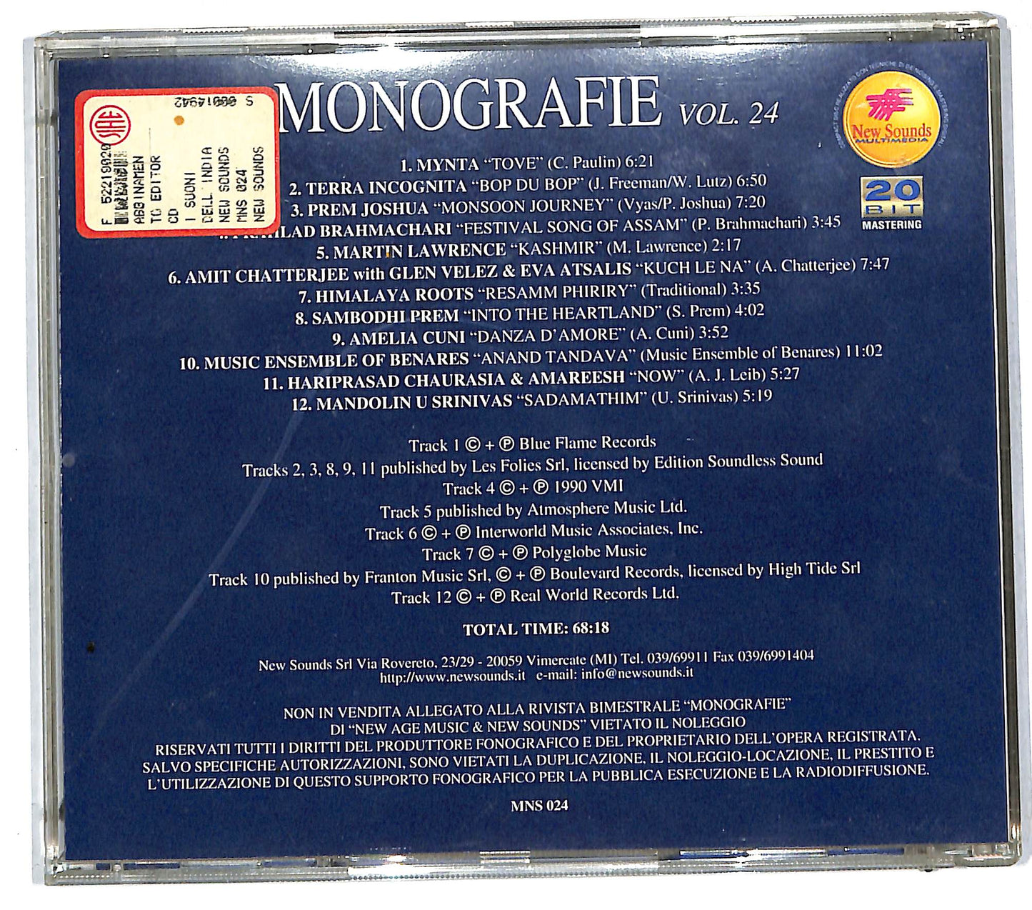EBOND Various - Monografie - Vol. 24 - I Suoni Dell'India CD CD112046