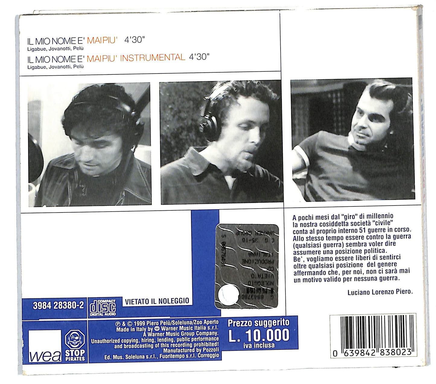 EBOND Ligajovapelu - Il Mio Nome E Mai Piu DIGIPACK CD CD112061