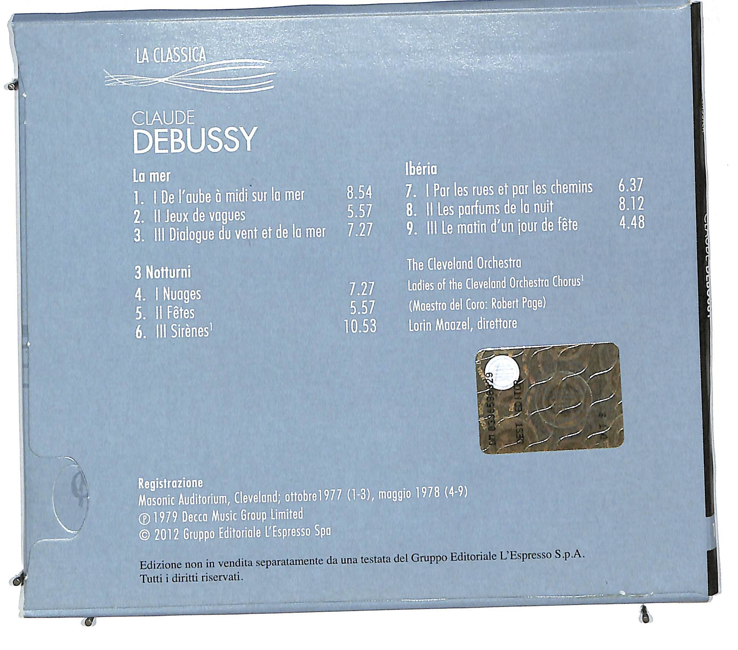 EBOND La classica 2 - Claude debussy CD CD112109