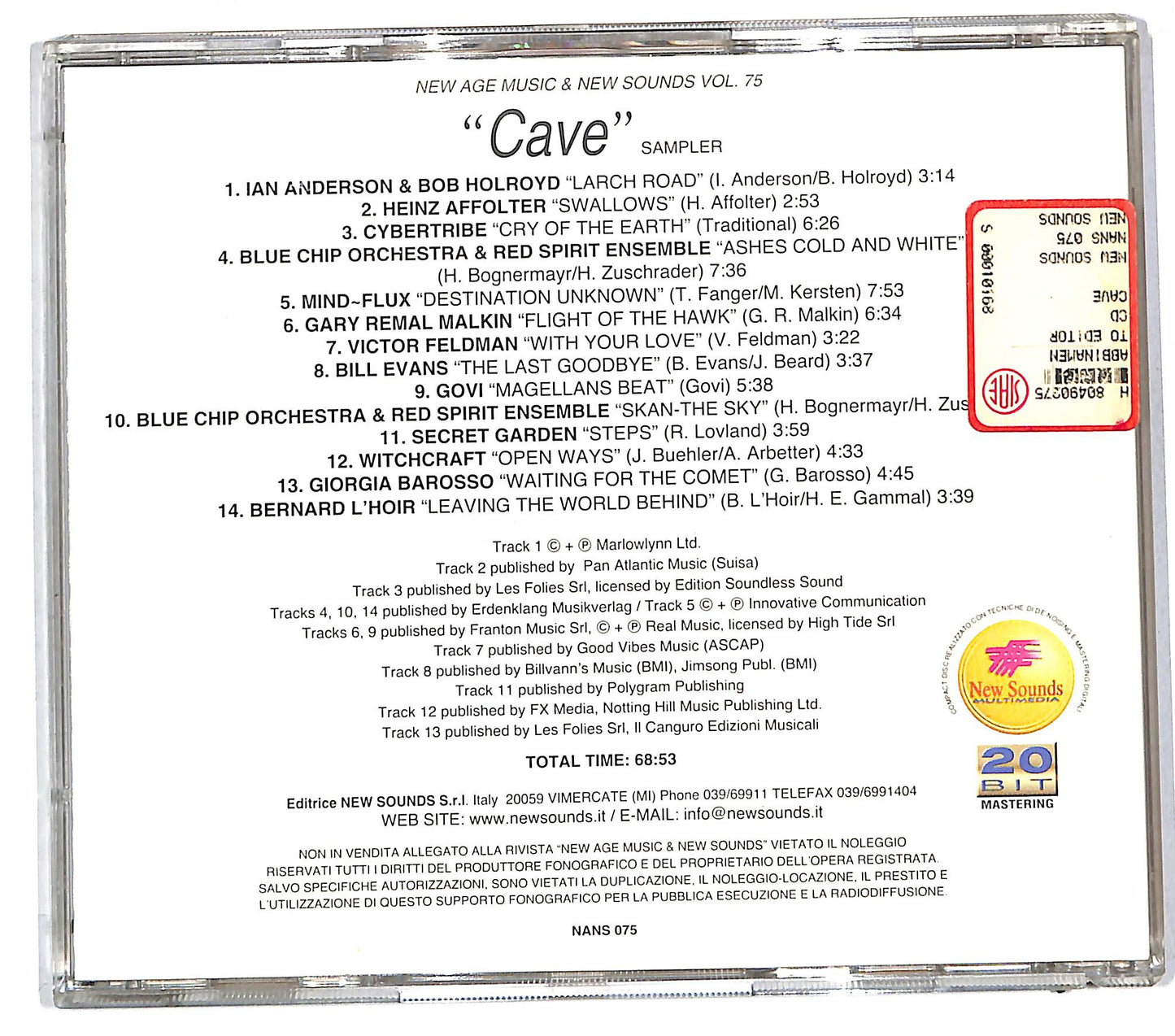EBOND Various - 'Cave' - New Age CD CD112122