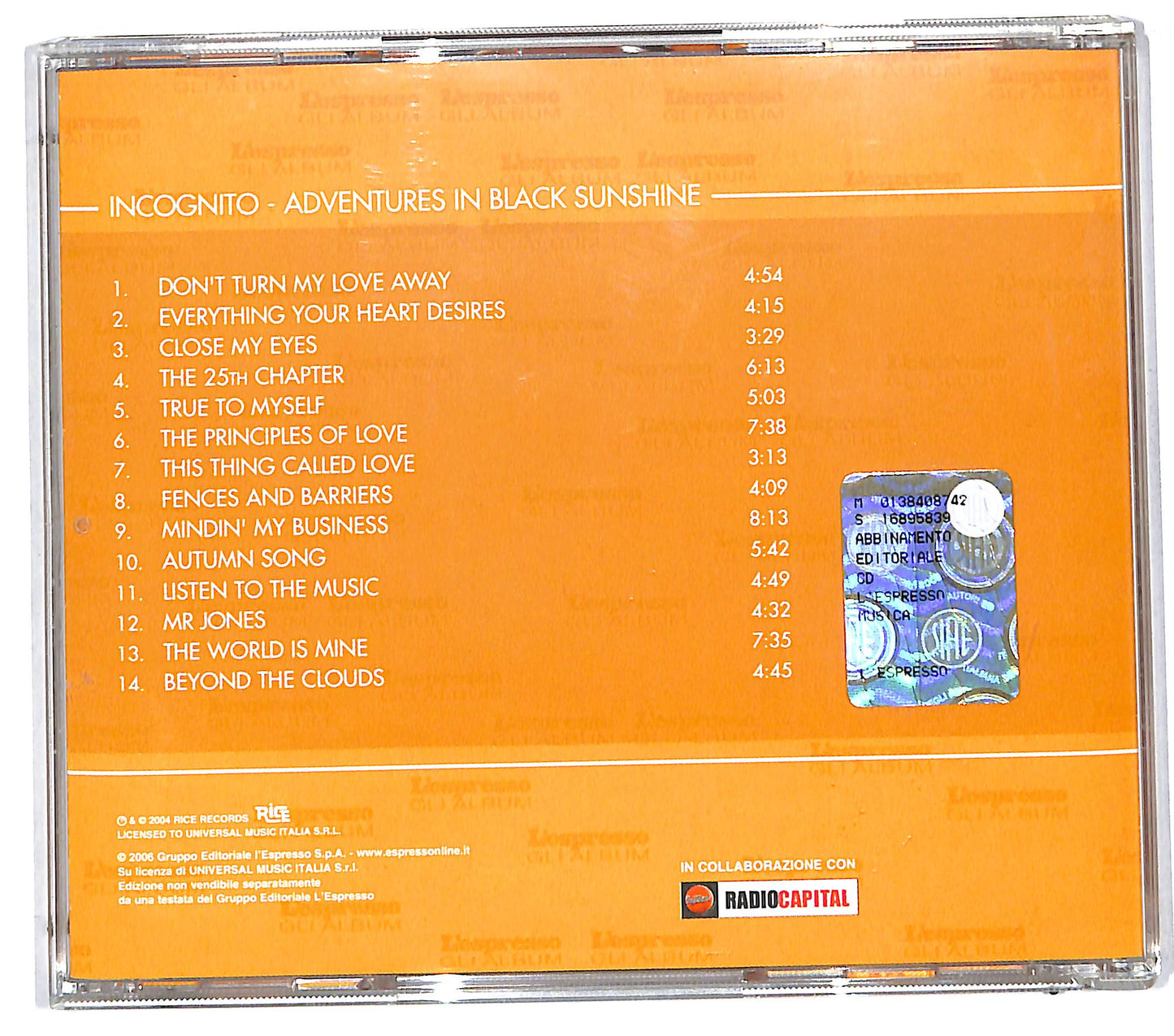 EBOND Incognito - Adventures In Black Sunshine CD CD112128