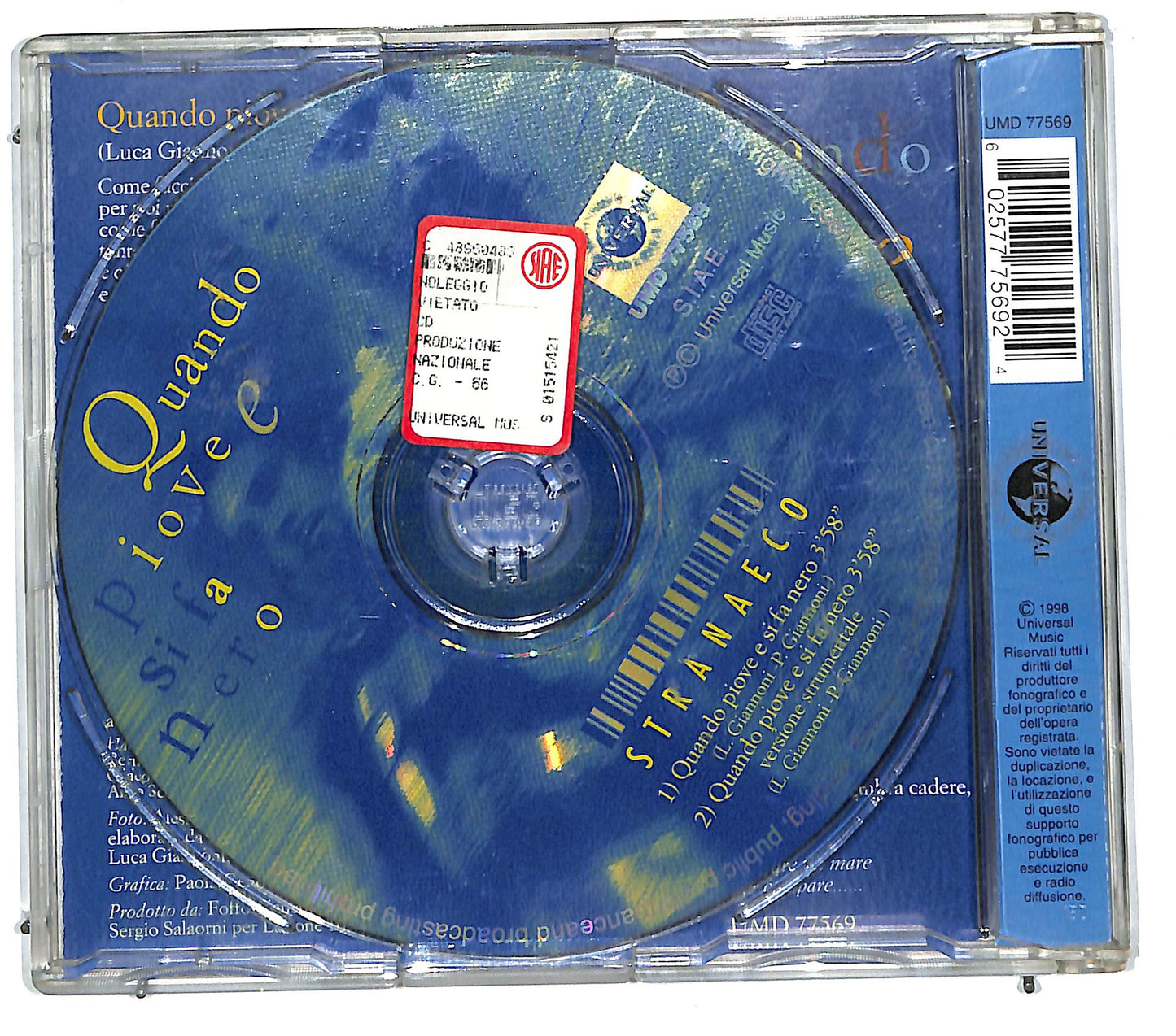 EBOND Stranaeco - Quando piove e si fa nero CD CD112250