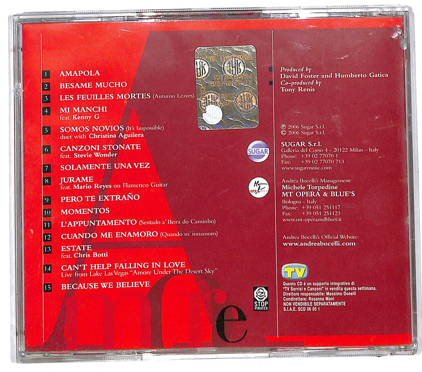 EBOND Andrea Bocelli - Amore CD CD112316