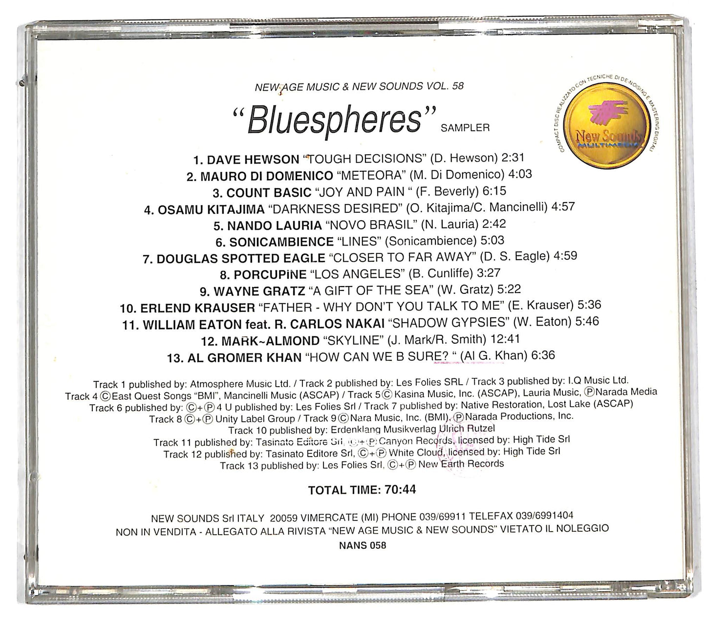 EBOND Various - 'Bluespheres' New Age CD CD112443