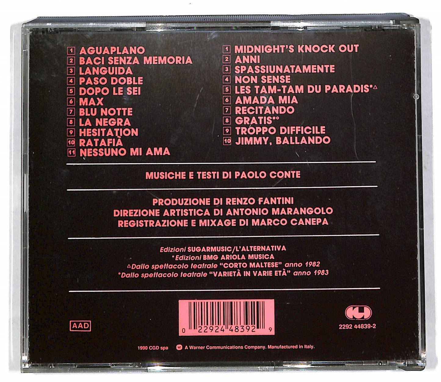 EBOND Paolo Conte - Aguaplano CD CD112455