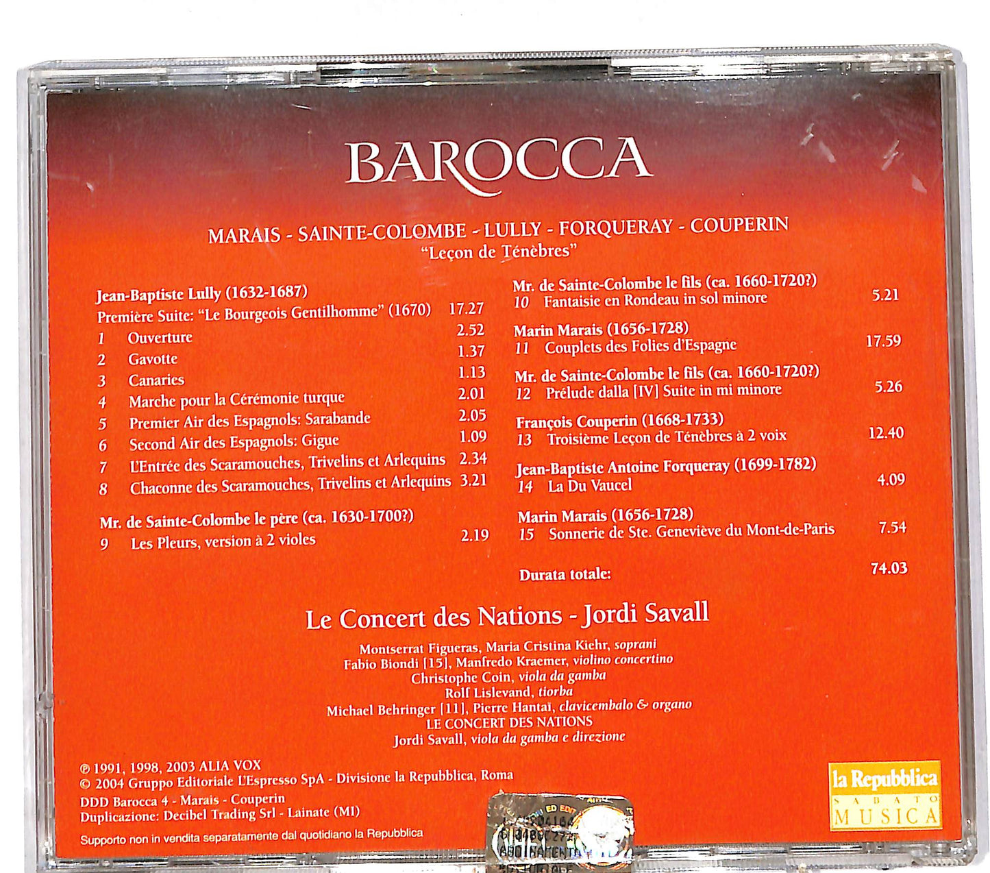 EBOND Lecon De Tenebres - Barocca 4 CD CD112564