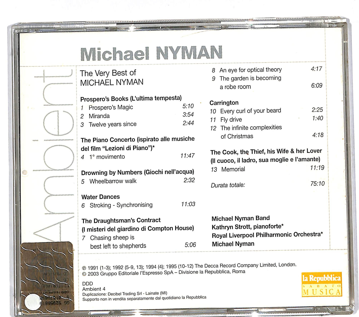 EBOND Michael Nyman - The Very Best Of Michael Nyman CD CD112618