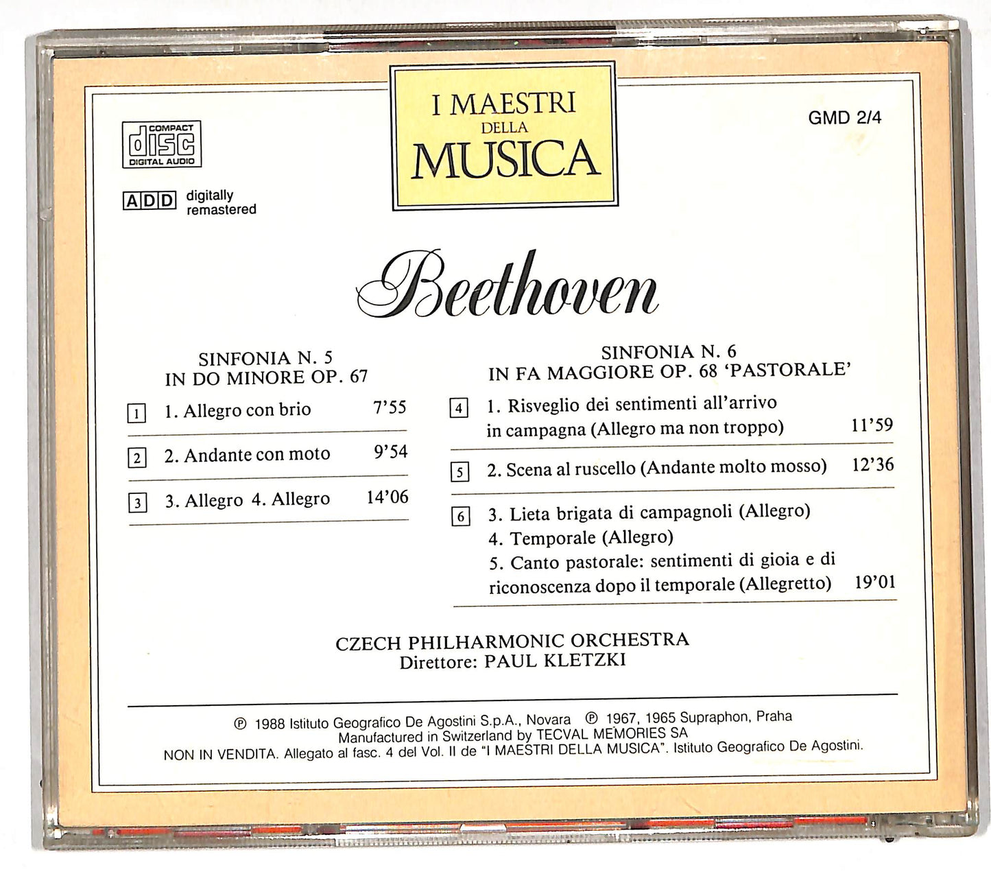 EBOND Beethoven Sinfonia N. 5 in Do Minore Op. 67 - Sinfonia N. 6 in F Maggiore Op. 68 'Pastorale' CD CD112634