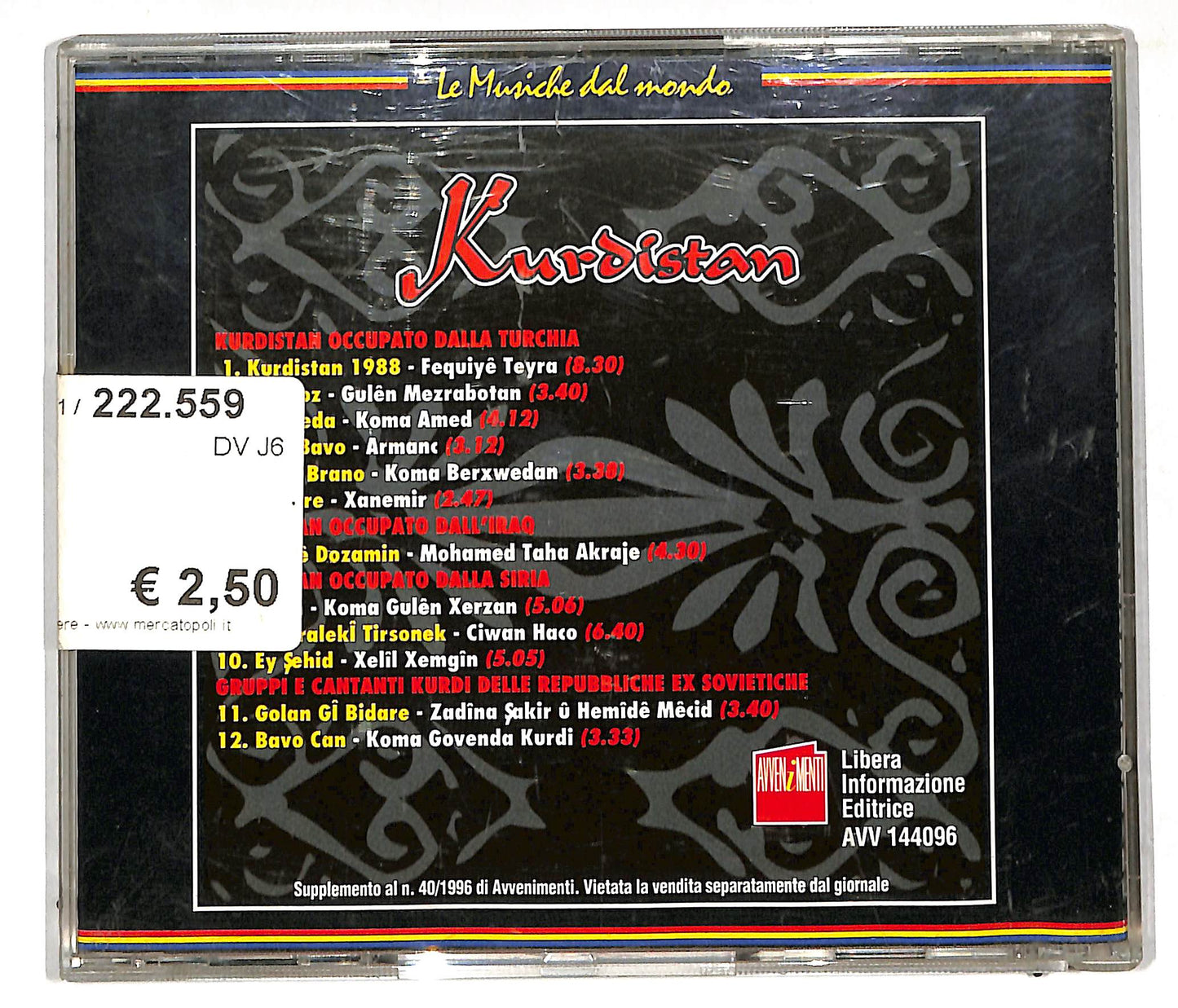 EBOND Various - Kurdistan - Voci E Suoni di Un Popolo In Lotta CD CD112663
