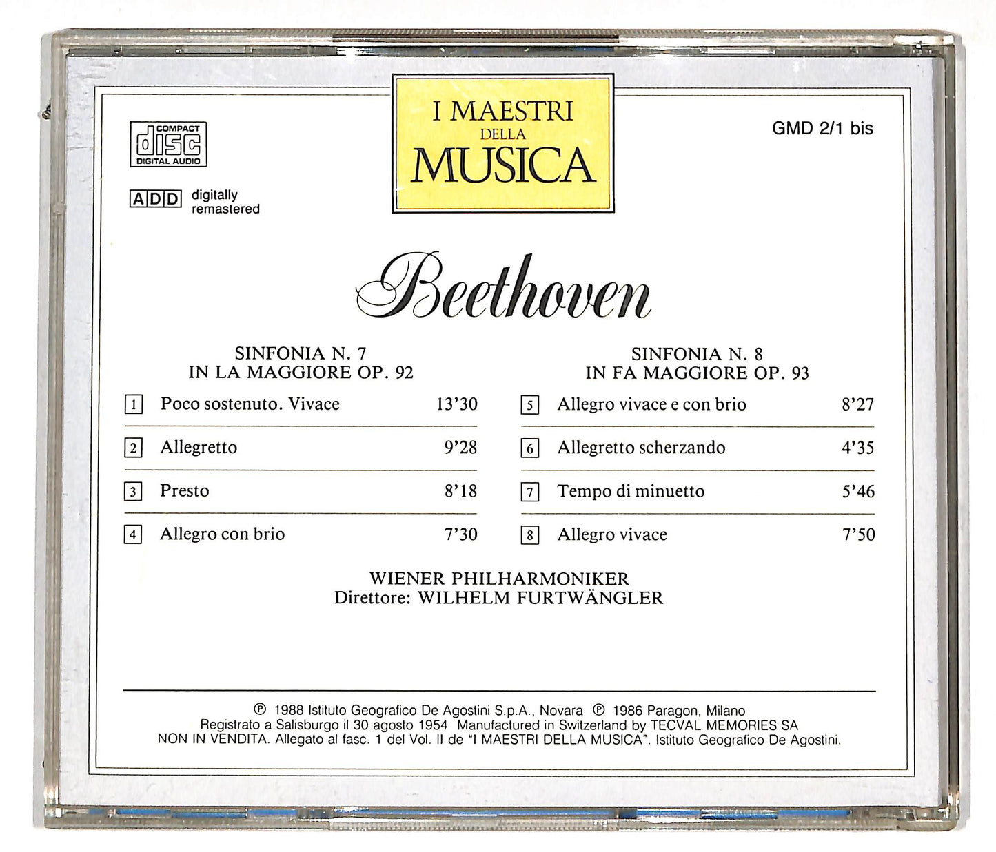 EBOND Beethoven - Sinfonia N. 7 - Sinfonia N. 8 CD CD112664