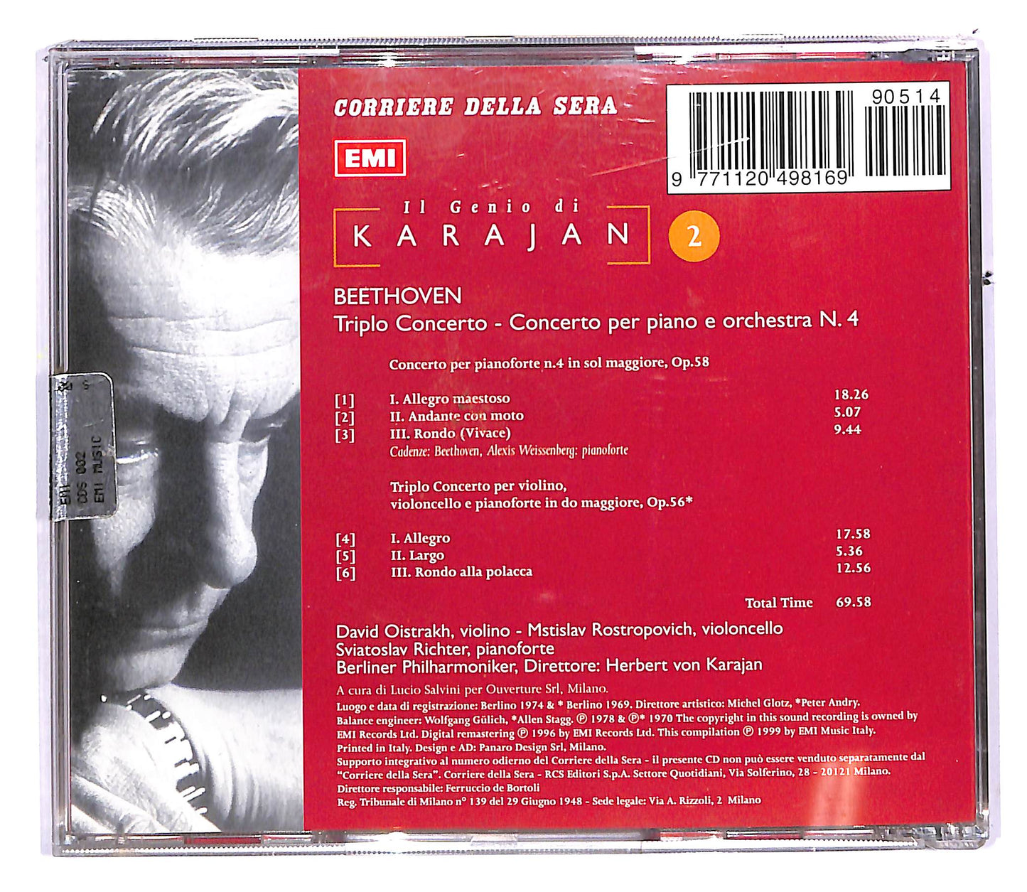 EBOND Il Genio di Karajan - Beethoven Triplo Concerto Per Piano N.4 CD CD112808