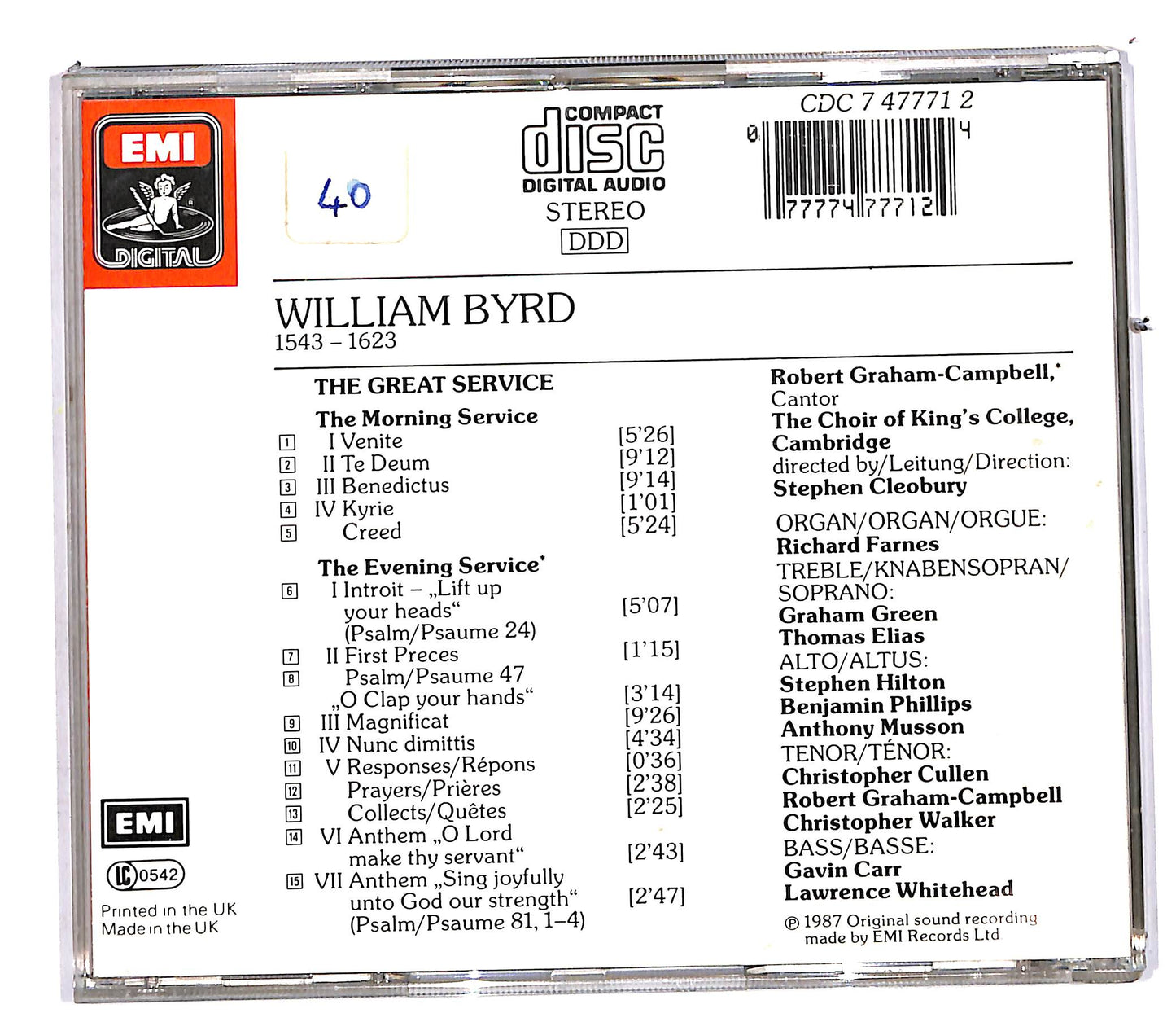 EBOND William Byrd - The Great Service CD CD112911