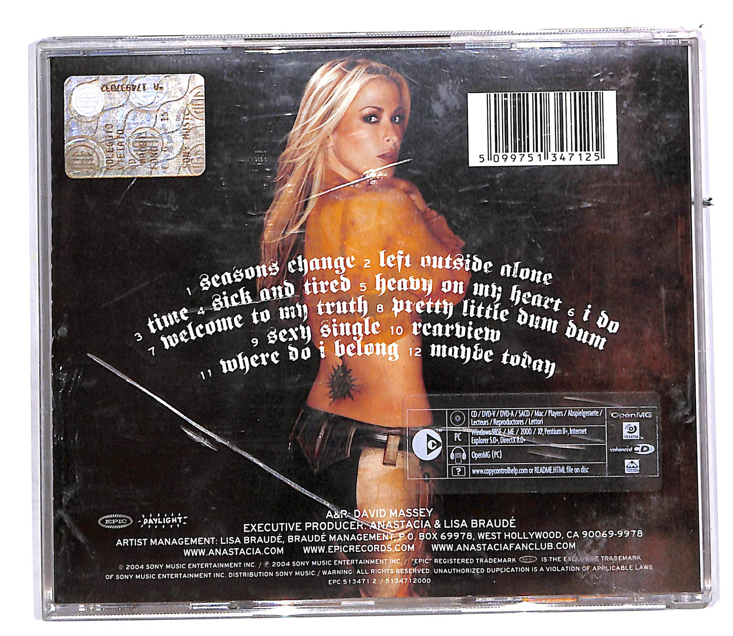 EBOND Anastacia - Anastacia ALBUM JEWEL CASE CD CD113116