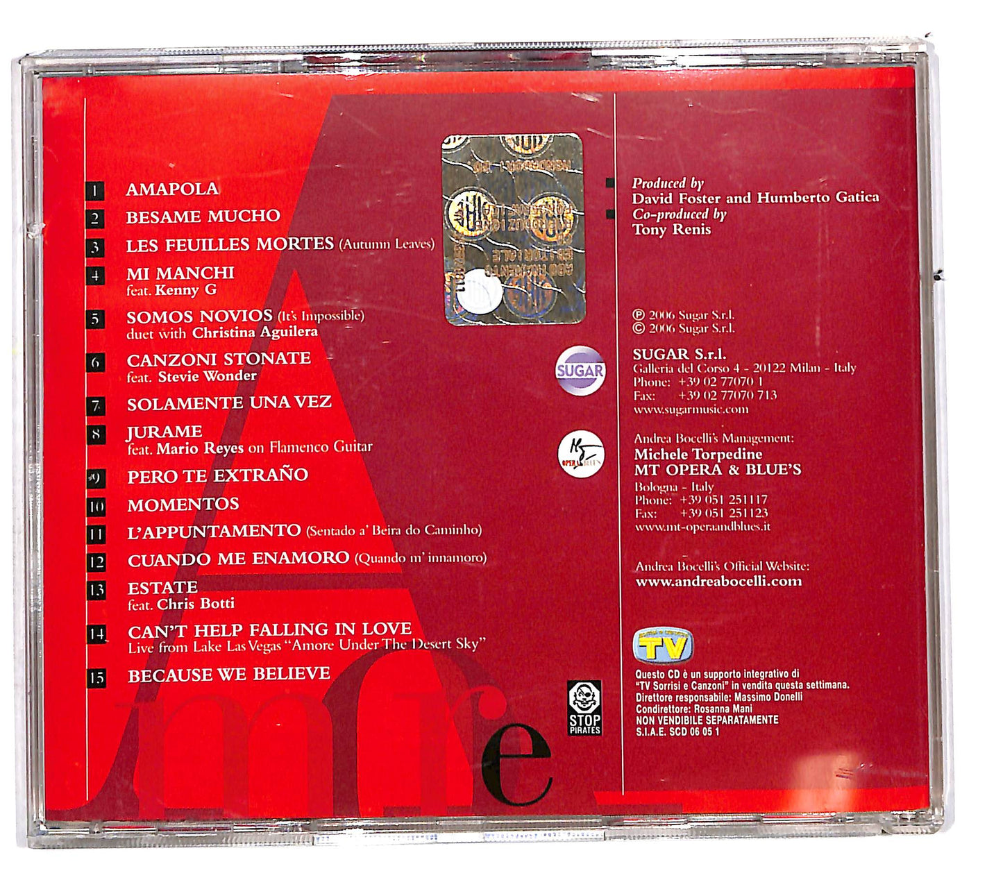EBOND Andrea Bocelli - Amore EDITORIALE CD CD113205