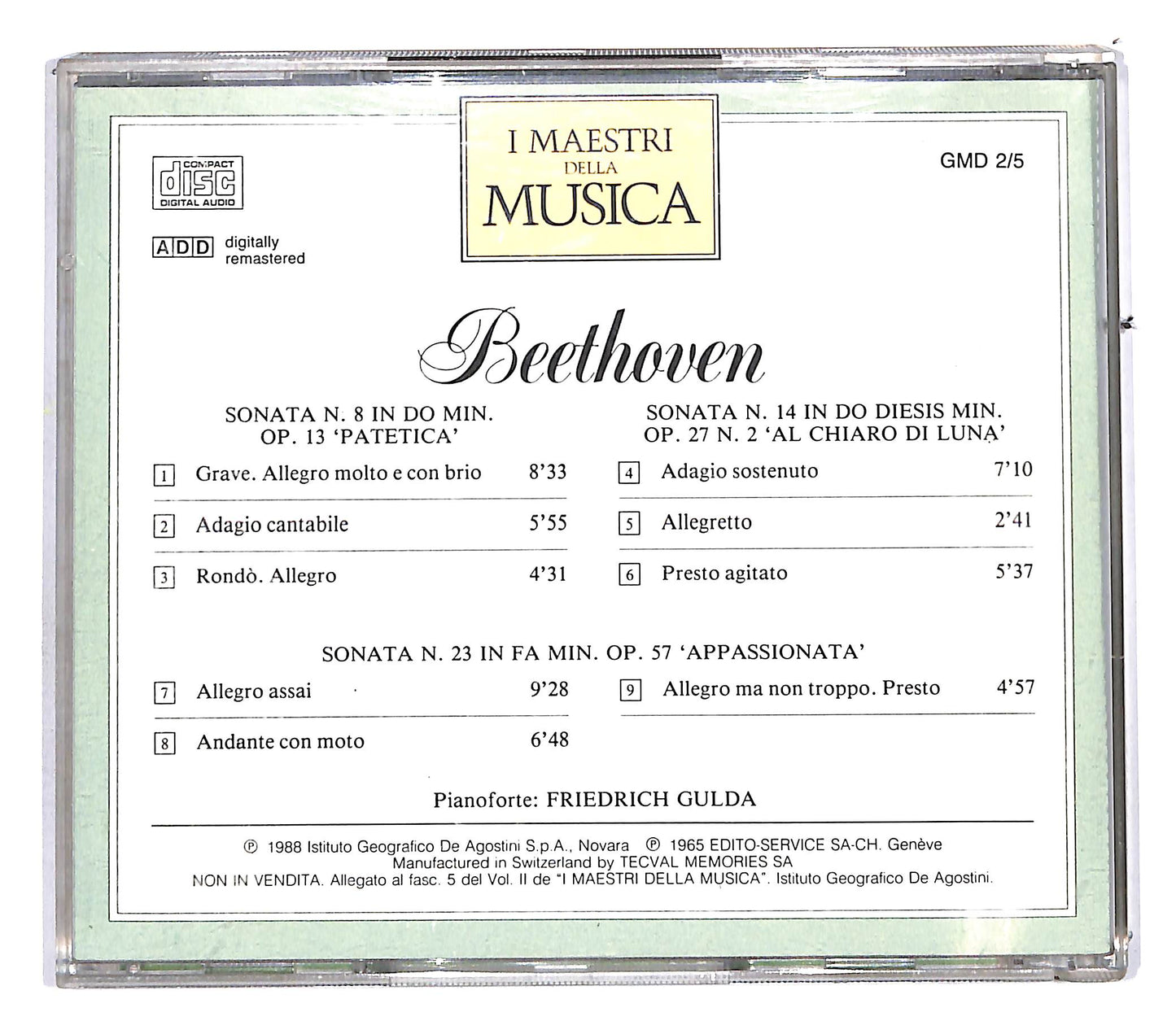 EBOND Beethoven - Sonata N. 8 'Patetica' Sonata N. 14 CD CD113264