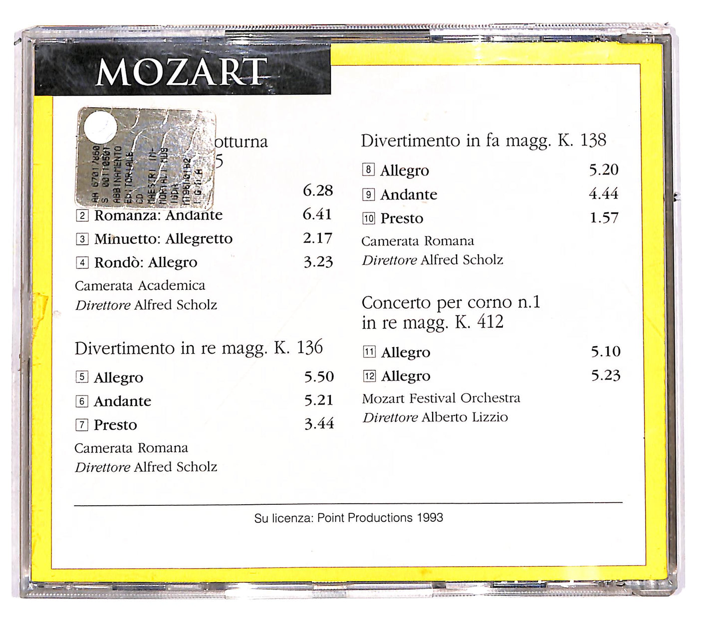 EBOND Mozart - Piccola Serenata Notturna In Sol Magg. K. 525 CD CD113312